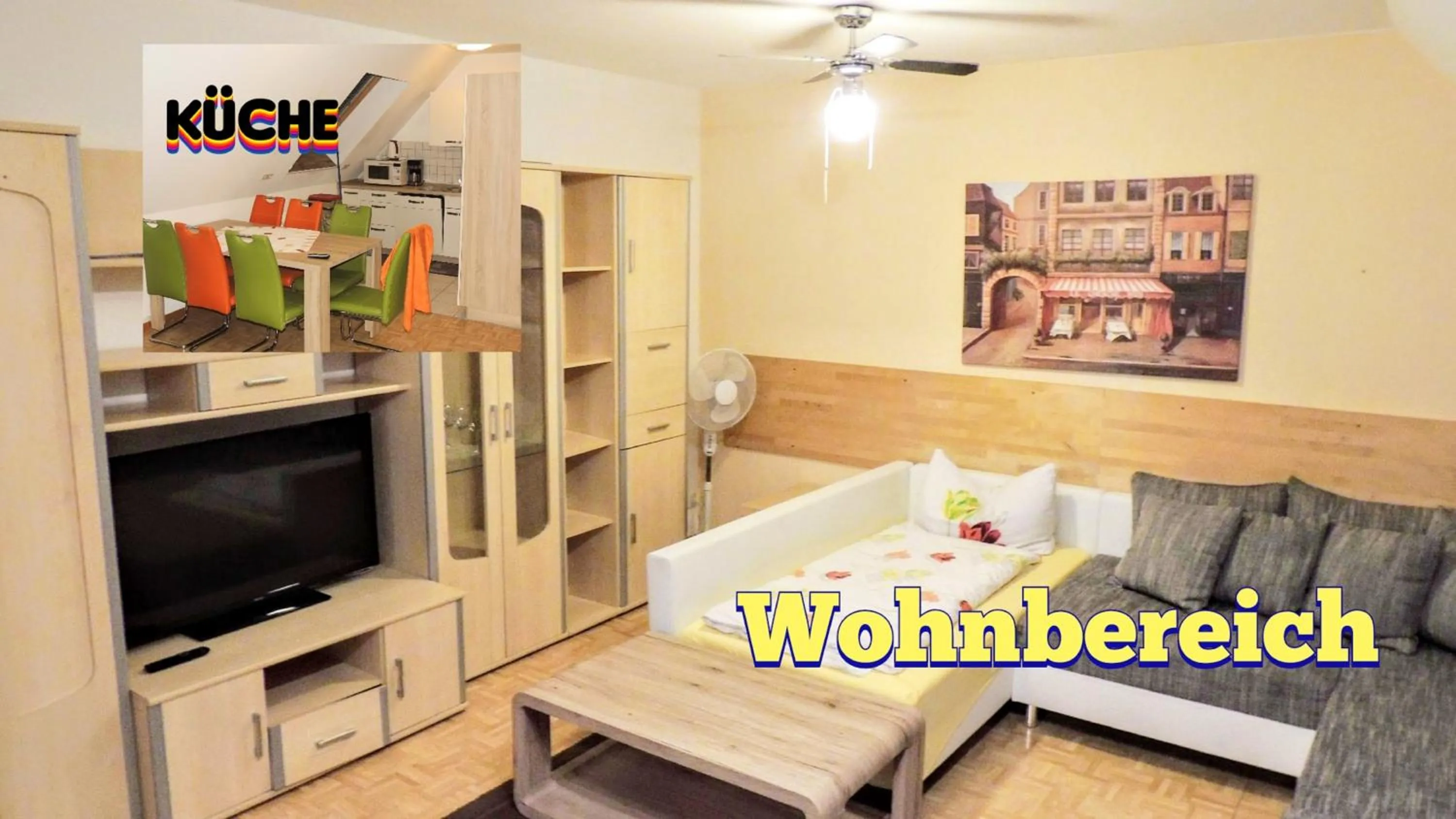 Living room, Bed in Appartements 4U Rodenbach