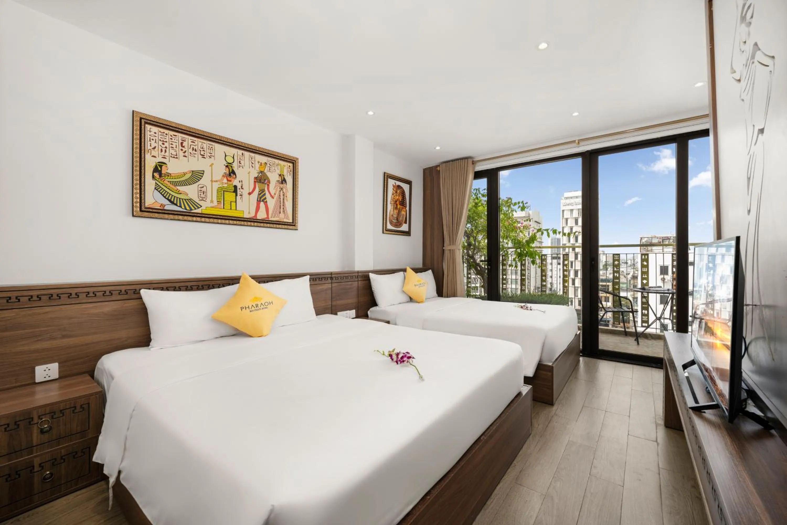 Bed in Pharaoh Boutique Hotel Danang