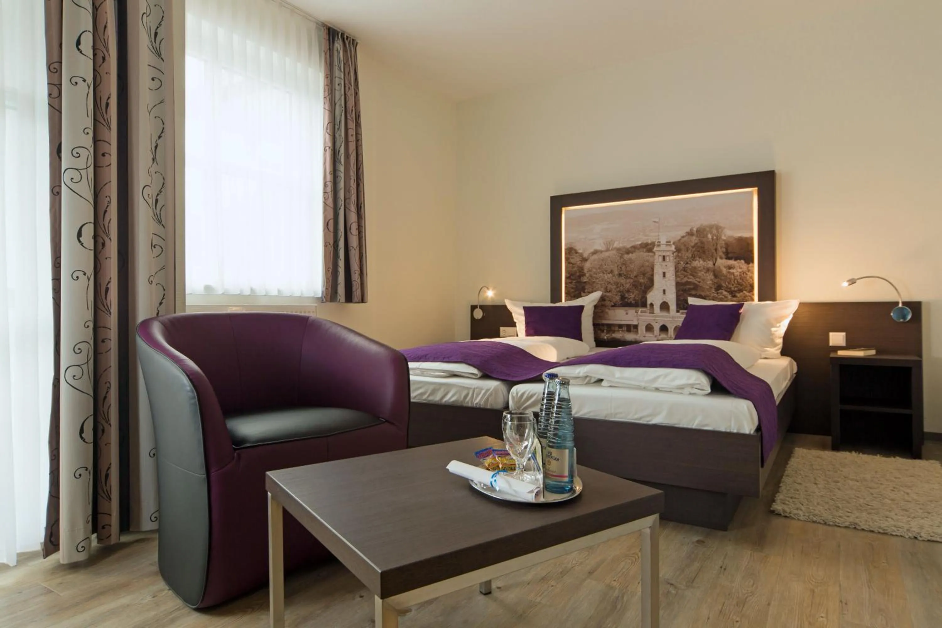 Decorative detail, Bed in Hotel & Restaurant Schaumburger Ritter, Rinteln