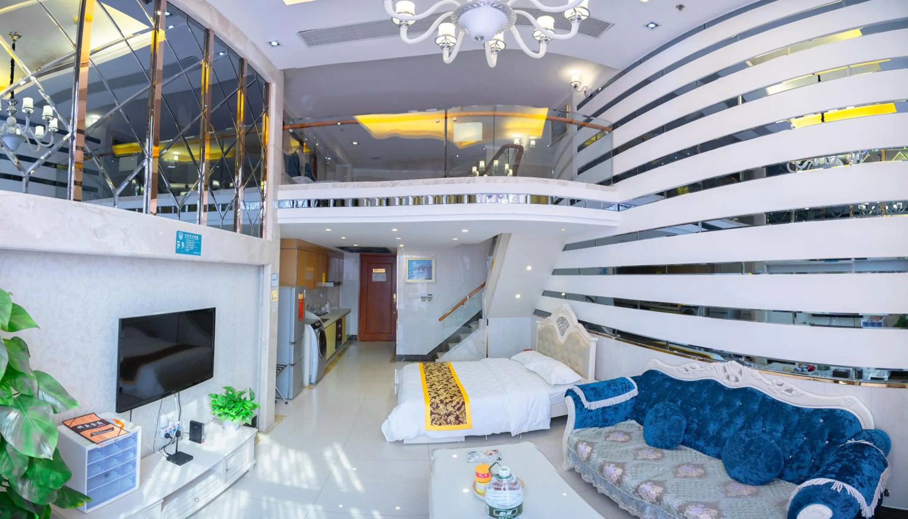 Bed in Louidon Mega Apartment Of Kam Rueng Plaza - Sunshine Apartment