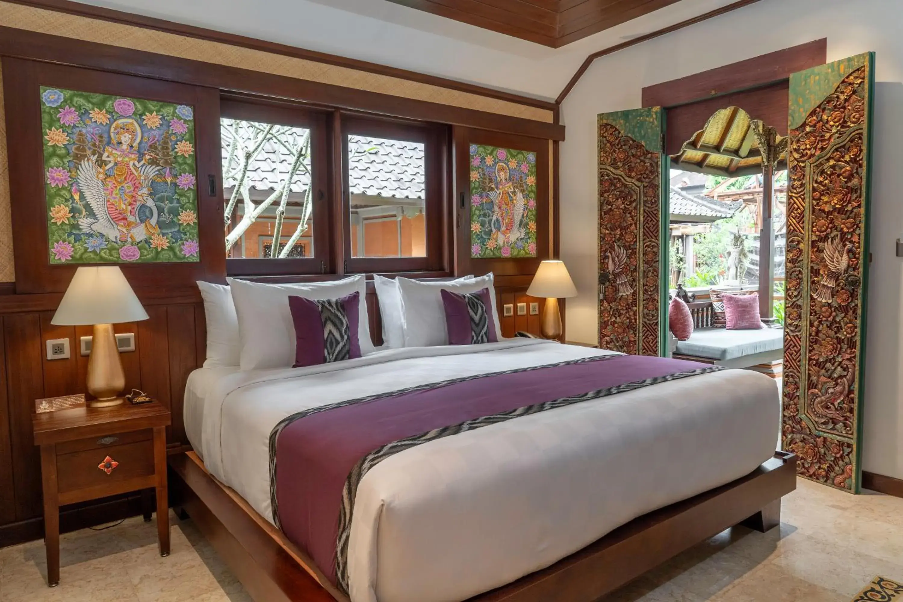 Balcony/Terrace, Bed in Puri Saraswati Dijiwa Ubud Balcony/Terrace, Bed in Puri Saraswati Dijiwa Ubud