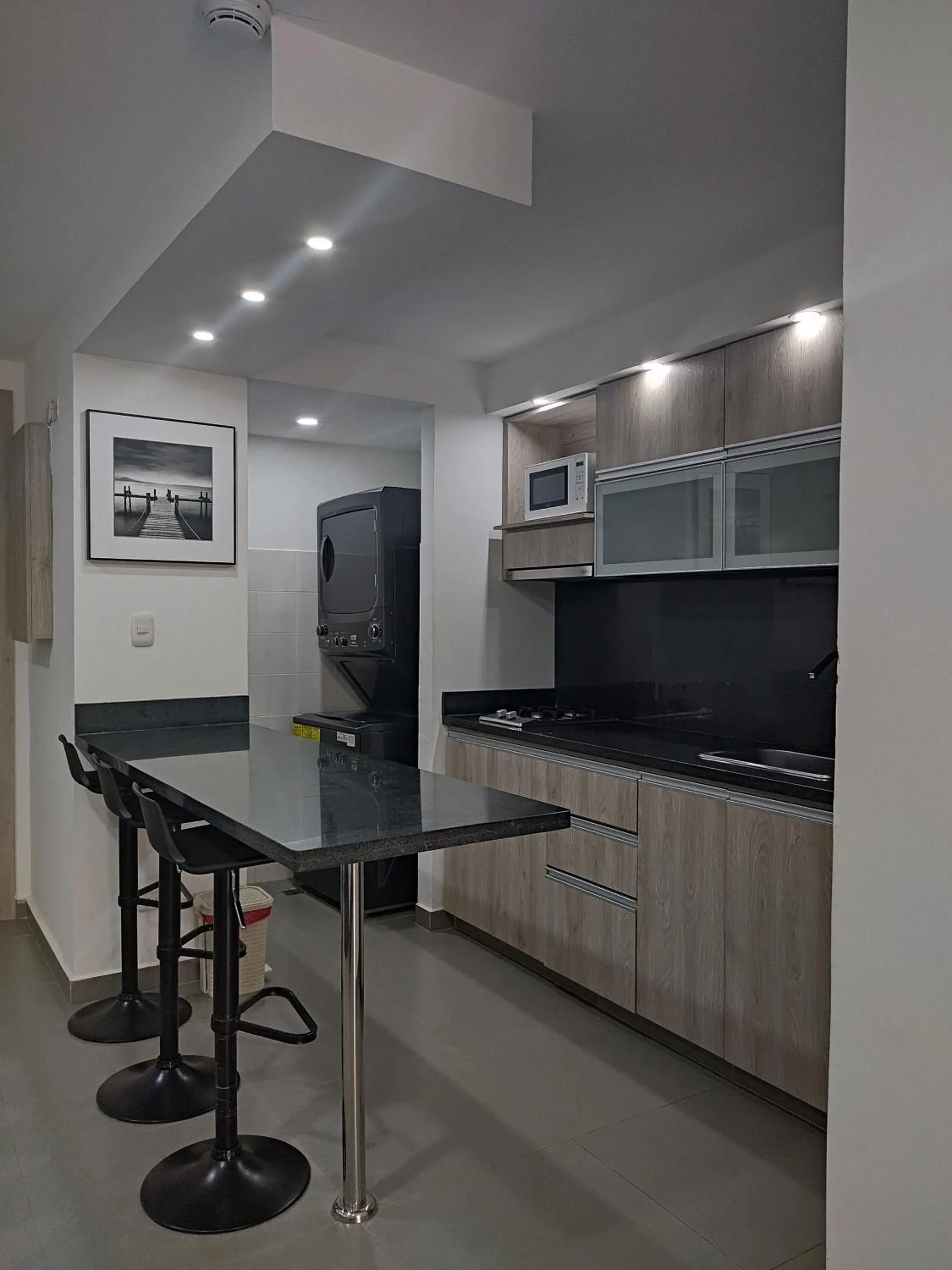 Kitchen or kitchenette in Berilo Deluxe Apartahotel