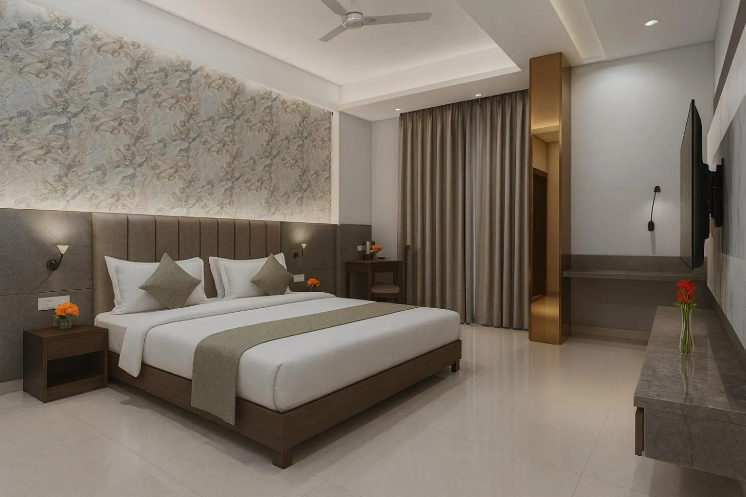 Bed in Hotel Zion Inn, Cantonment, Varanasi