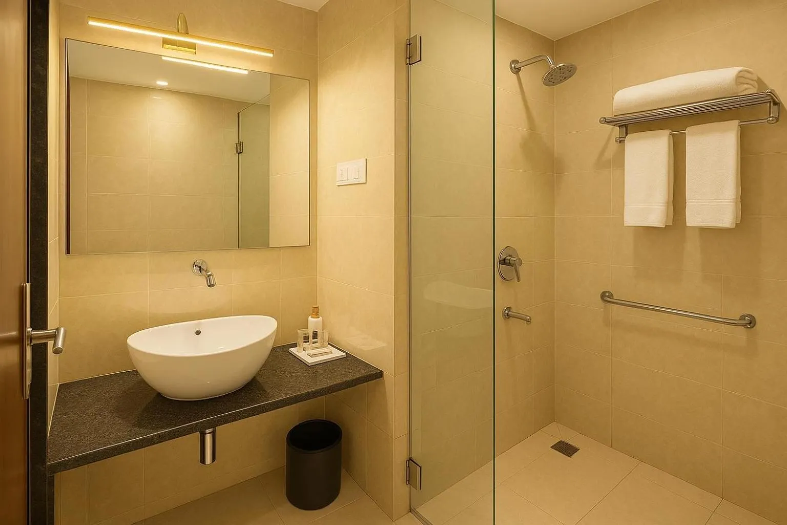 Shower in Hotel Zion Inn, Cantonment, Varanasi