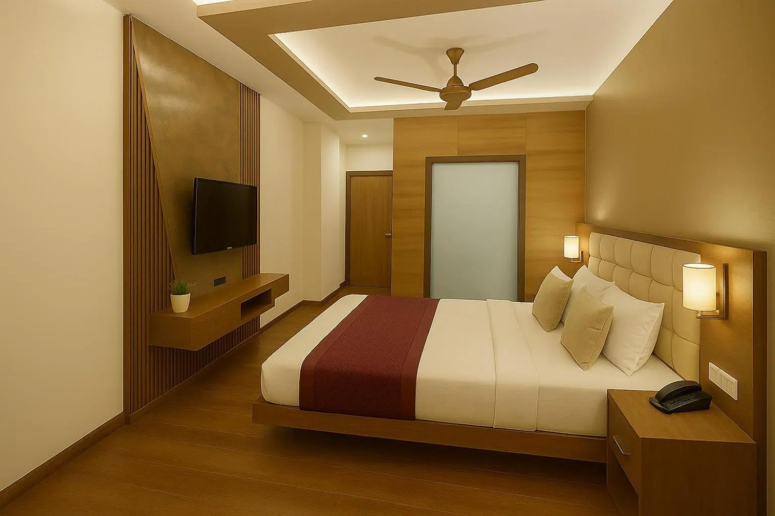 Communal lounge/ TV room, Bed in Hotel Zion Inn, Cantonment, Varanasi
