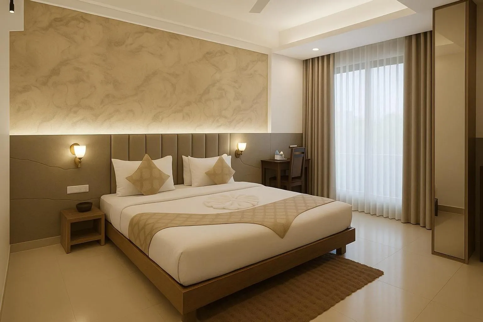 Bed in Hotel Zion Inn, Cantonment, Varanasi