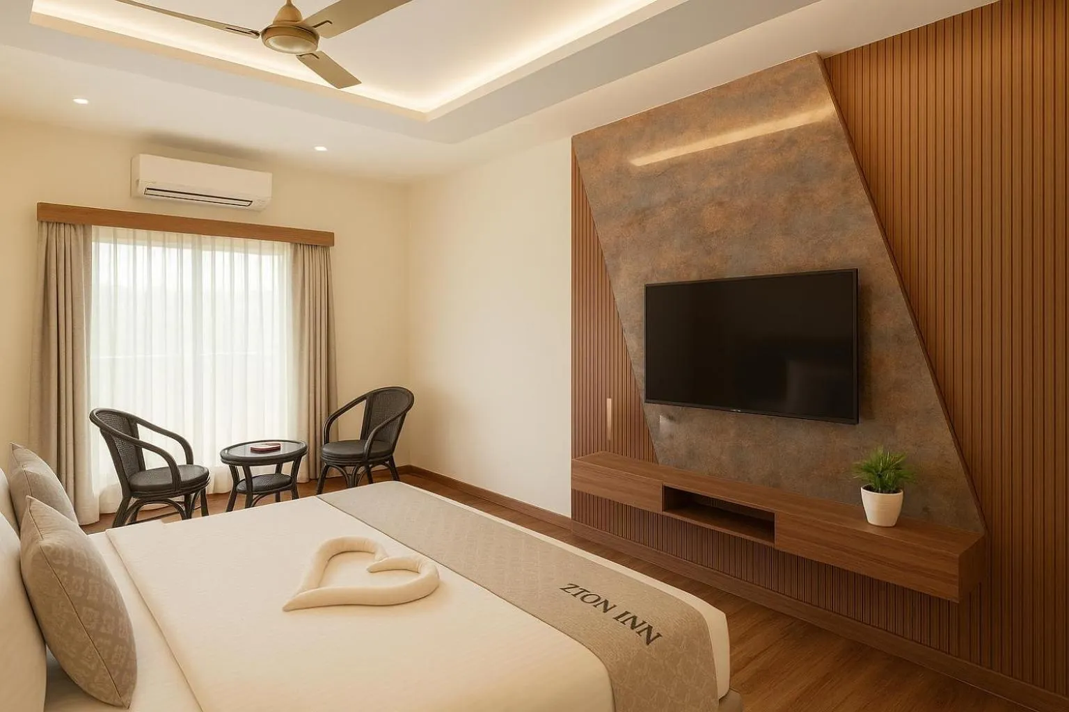 Communal lounge/ TV room, Bed in Hotel Zion Inn, Cantonment, Varanasi