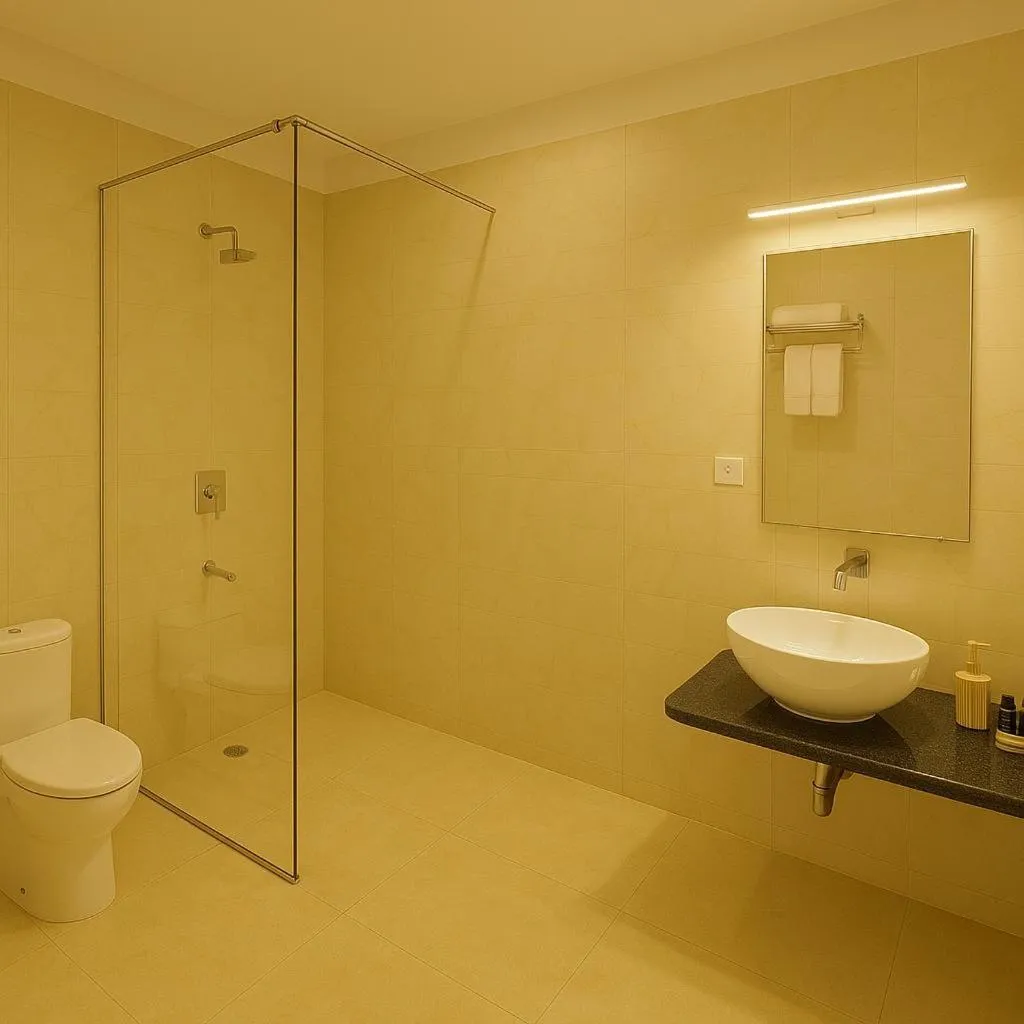 Shower in Hotel Zion Inn, Cantonment, Varanasi