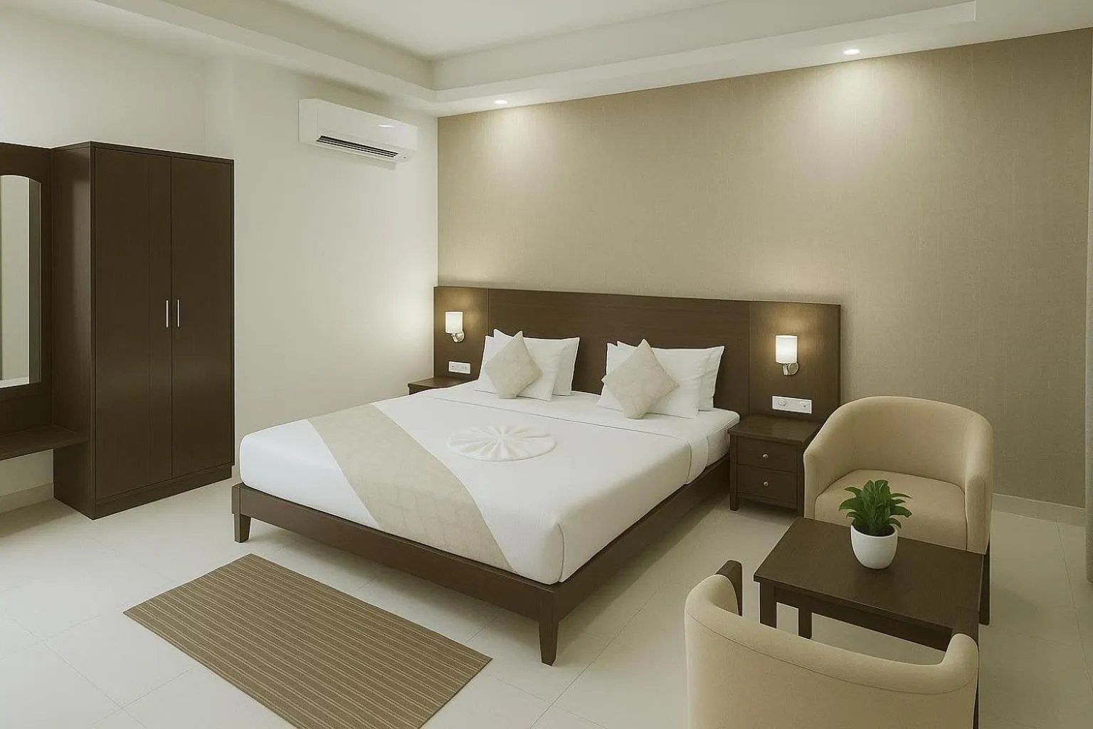Bed in Hotel Zion Inn, Cantonment, Varanasi