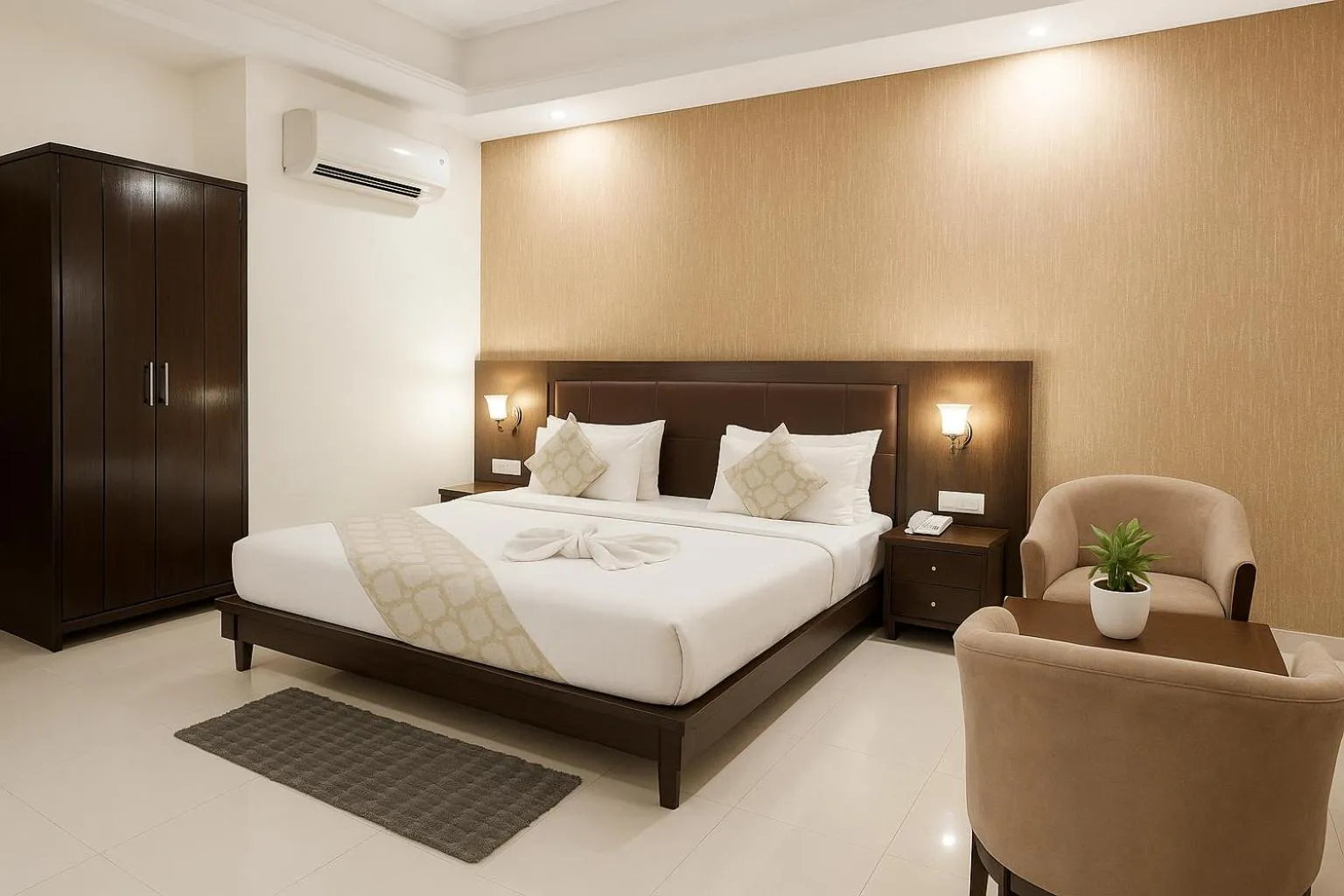 Bed in Hotel Zion Inn, Cantonment, Varanasi