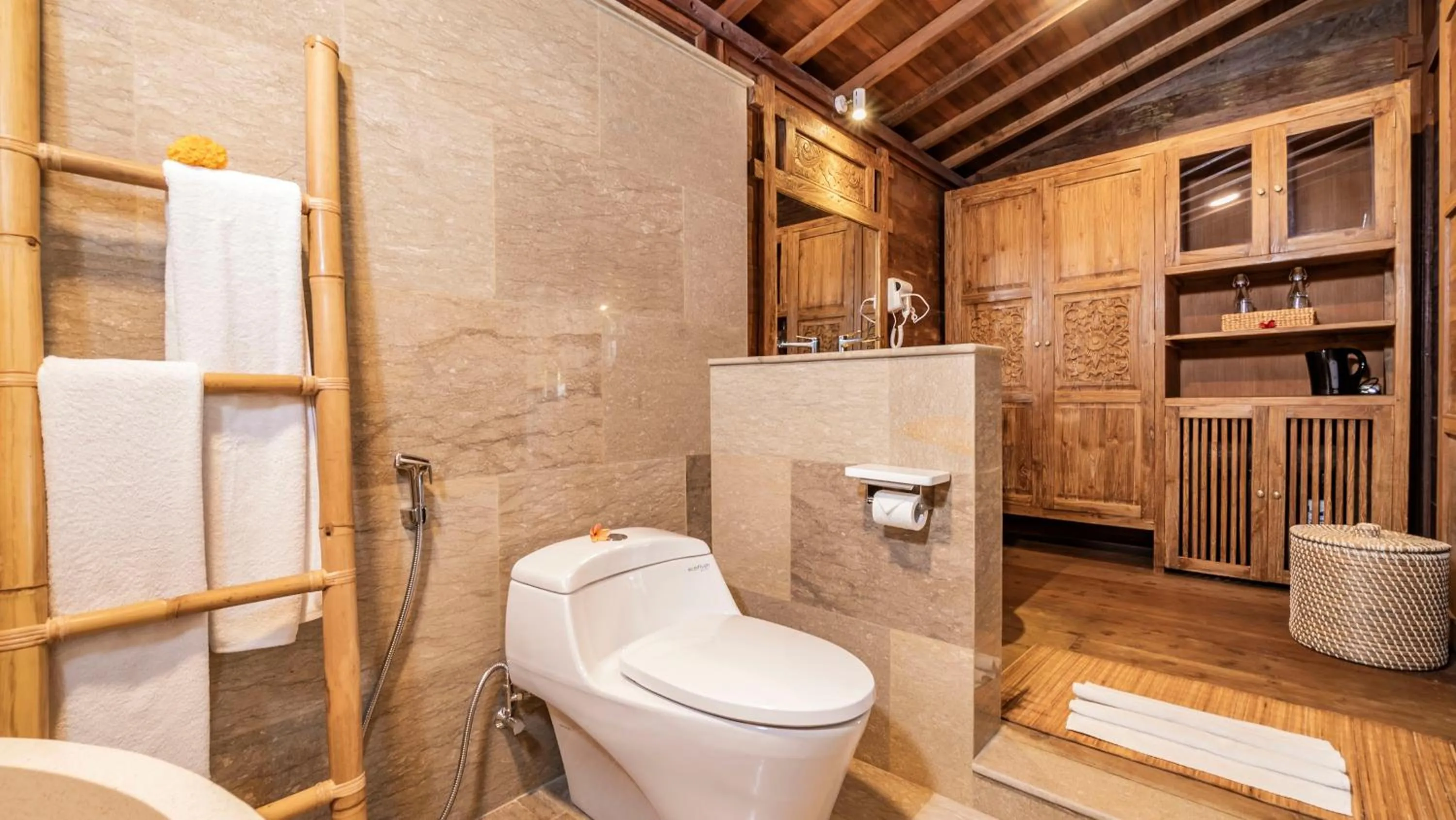 Bathroom in Kirani Joglo Villa Bali by Mahaputra