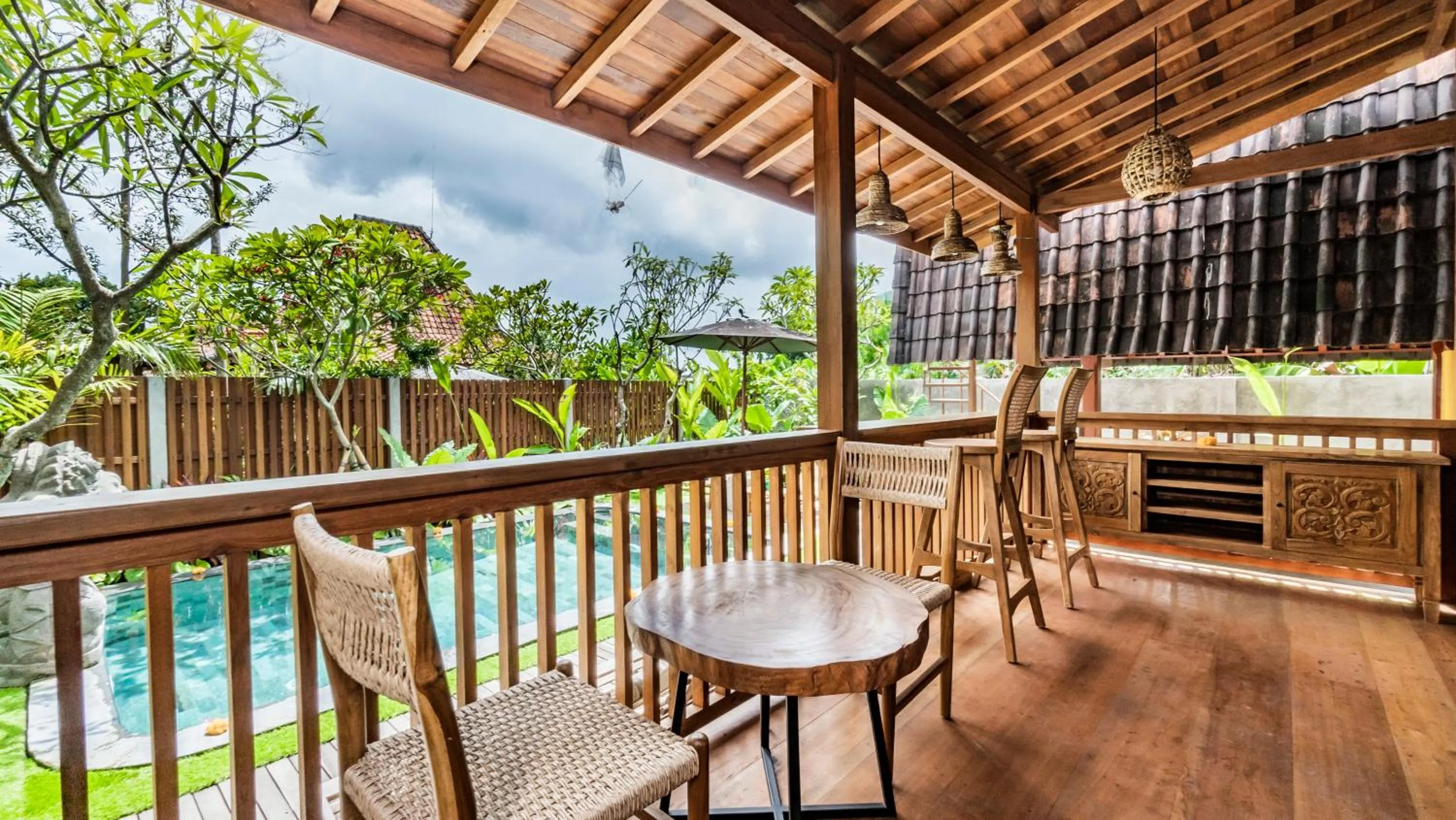 Balcony/Terrace in Kirani Joglo Villa Bali by Mahaputra