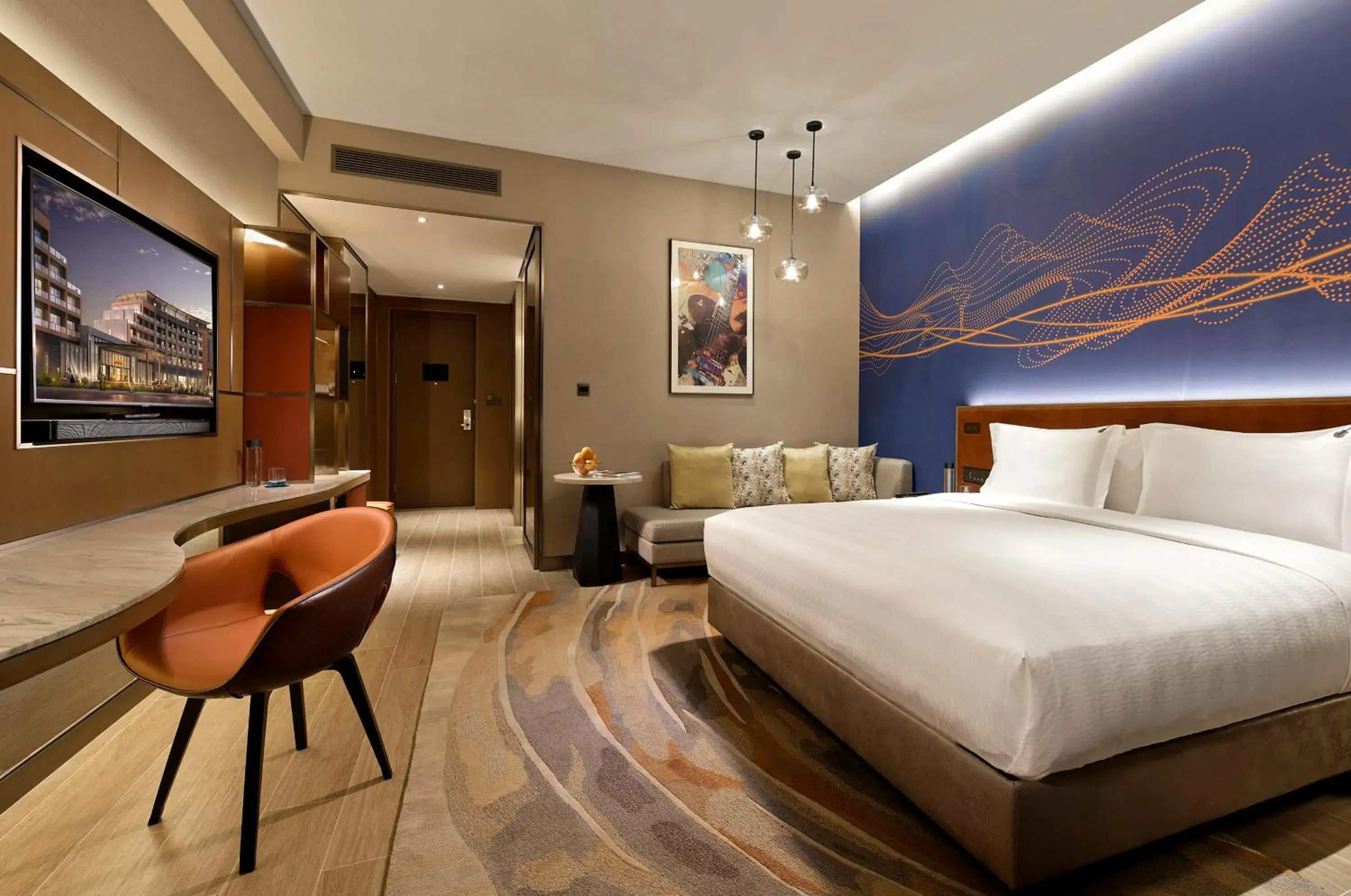 Photo of the whole room, Bed in Hard Rock Hotel Dalian Photo of the whole room, Bed in Hard Rock Hotel Dalian