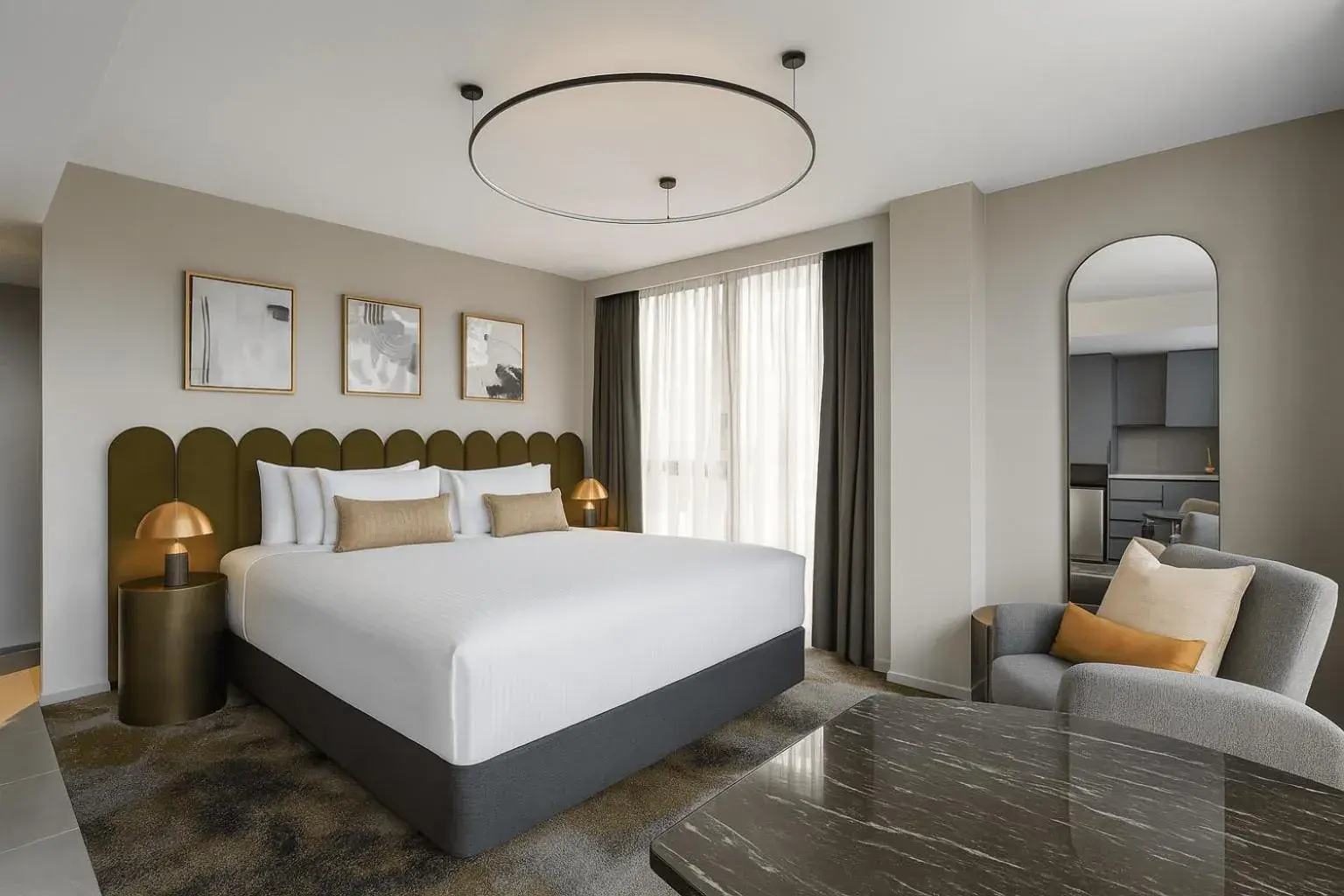 Bedroom, Bed in Melbourne City Apartment Hotel Bedroom, Bed in Melbourne City Apartment Hotel