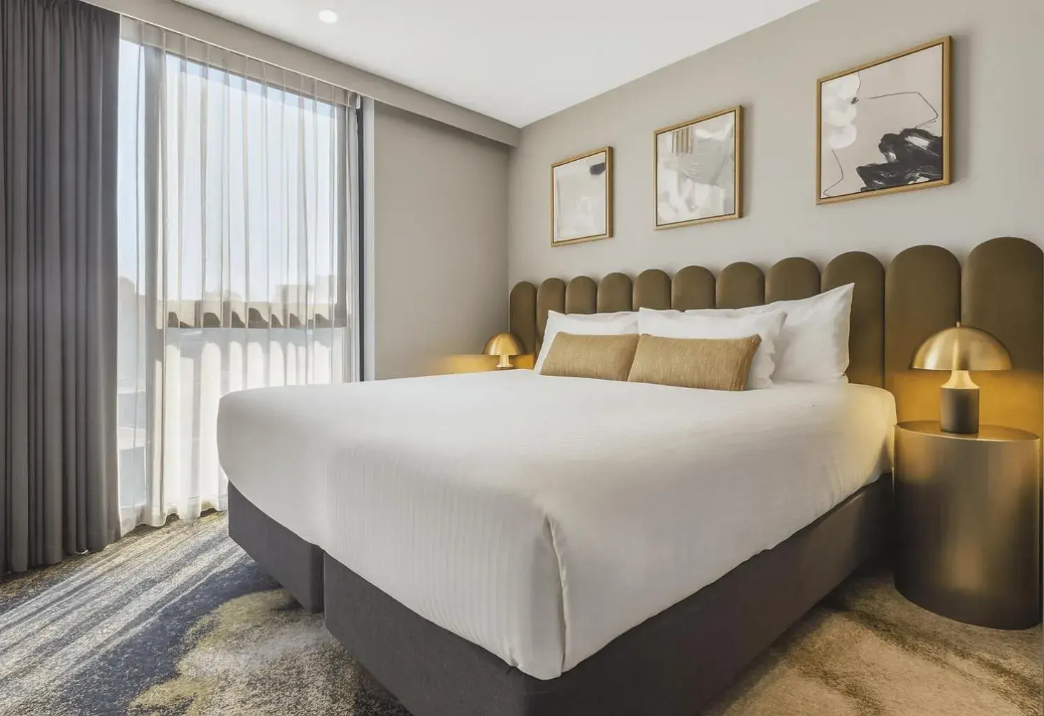 Bedroom, Bed in Melbourne City Apartment Hotel Bedroom, Bed in Melbourne City Apartment Hotel