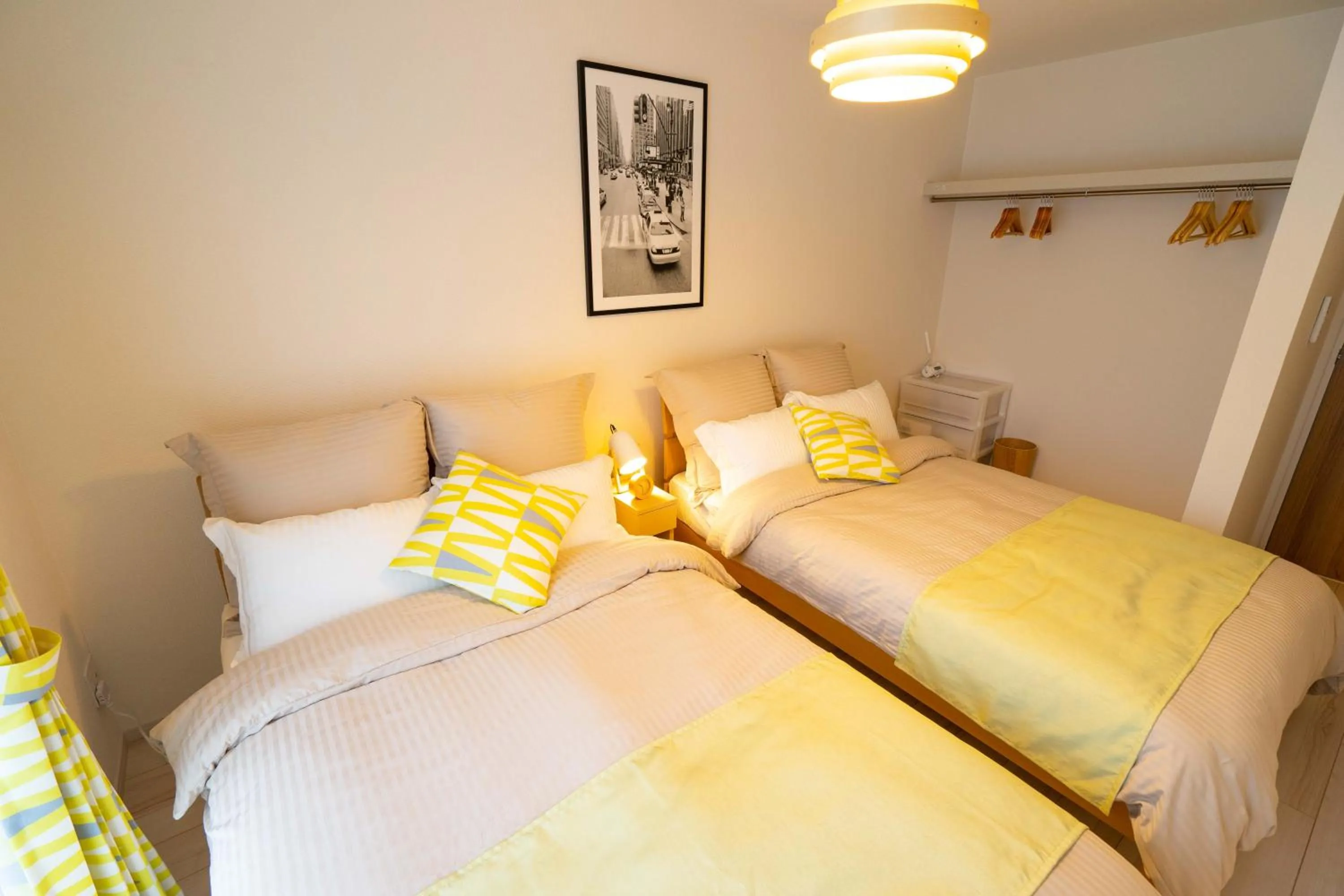 Photo of the whole room, Bed in OKINAWA BEACH HOUSE Golden Drop S