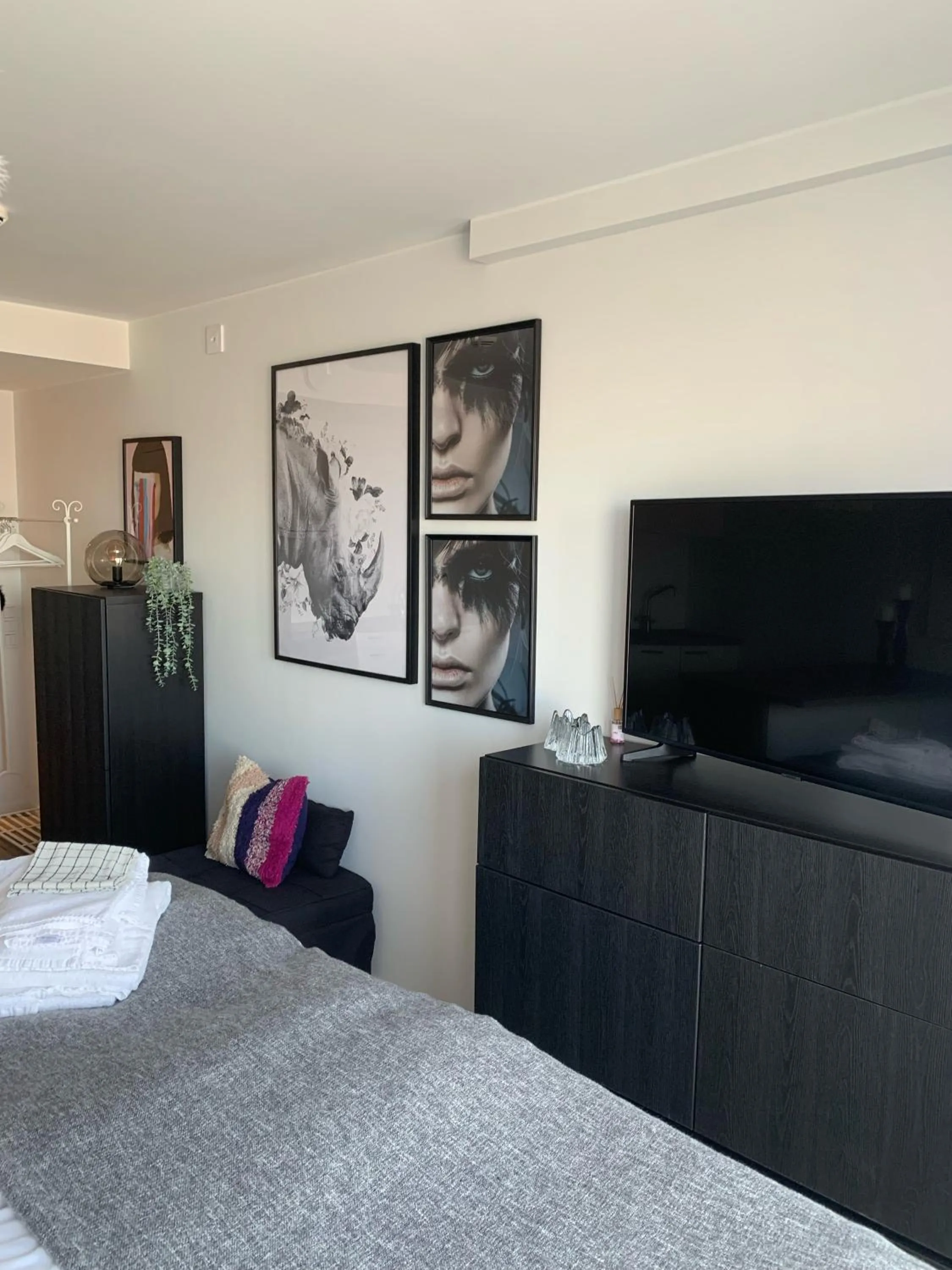 Bed in Lägenhetshotell Varvet