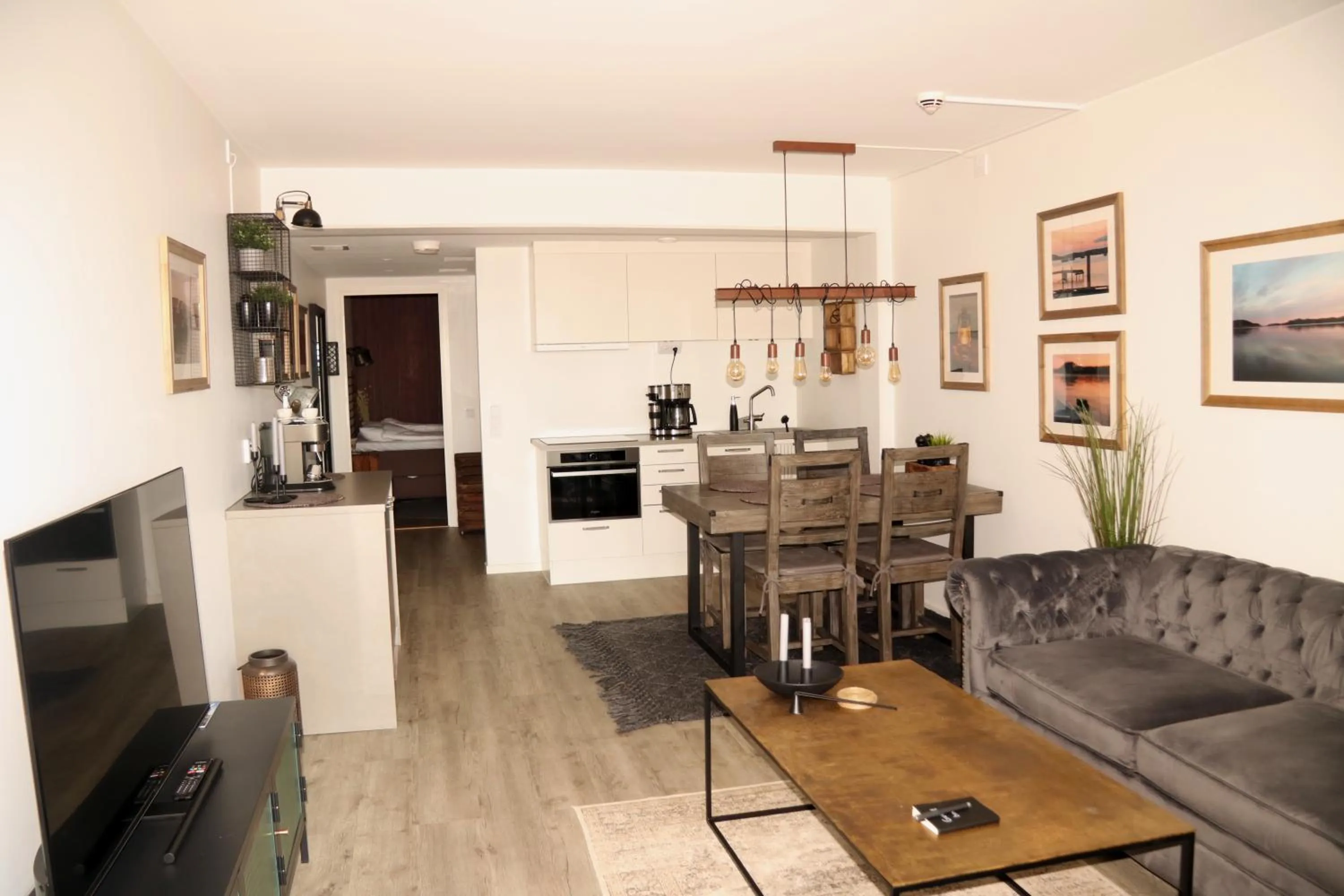 Kitchen or kitchenette in Lägenhetshotell Varvet