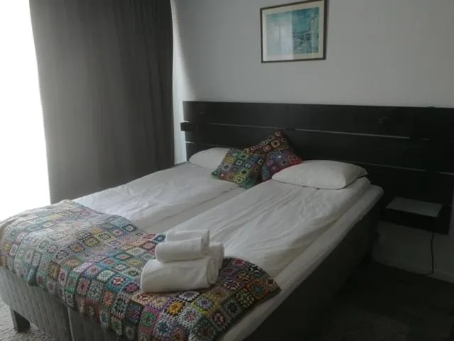 Bed in Lägenhetshotell Varvet
