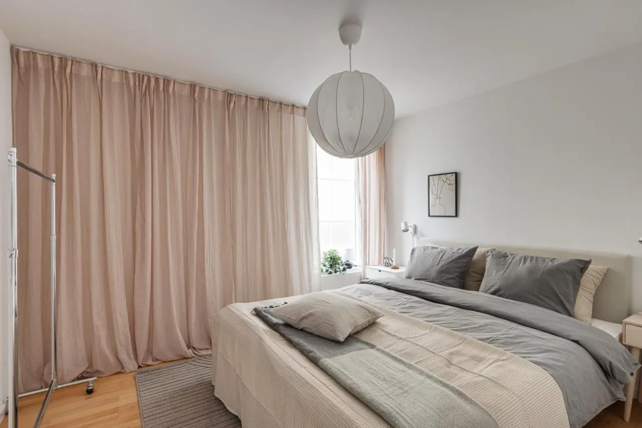 Bed in Lägenhetshotell Varvet