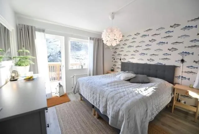 Bed in Lägenhetshotell Varvet