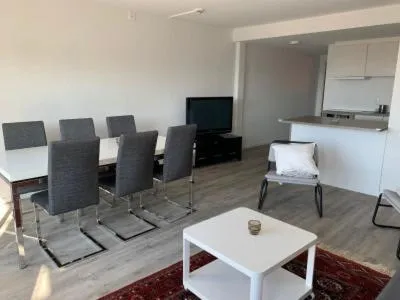 Kitchen or kitchenette in Lägenhetshotell Varvet