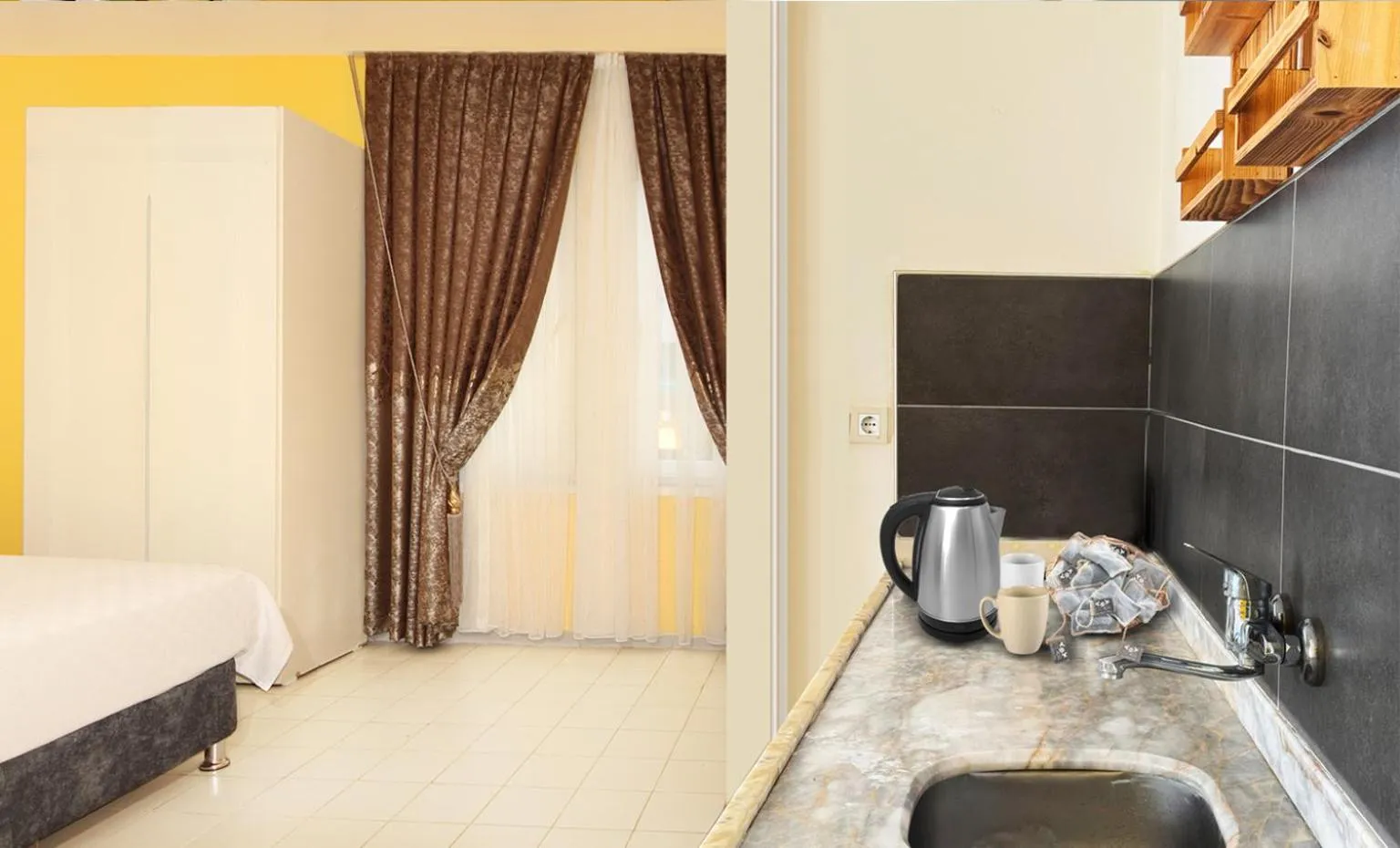 Bed in Gold Twins Boutique Hotel