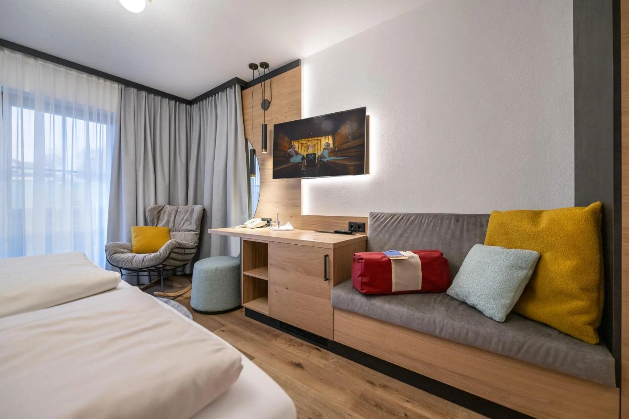 Seating area, Bed in Landrefugium Obermüller 4,5 Sterne