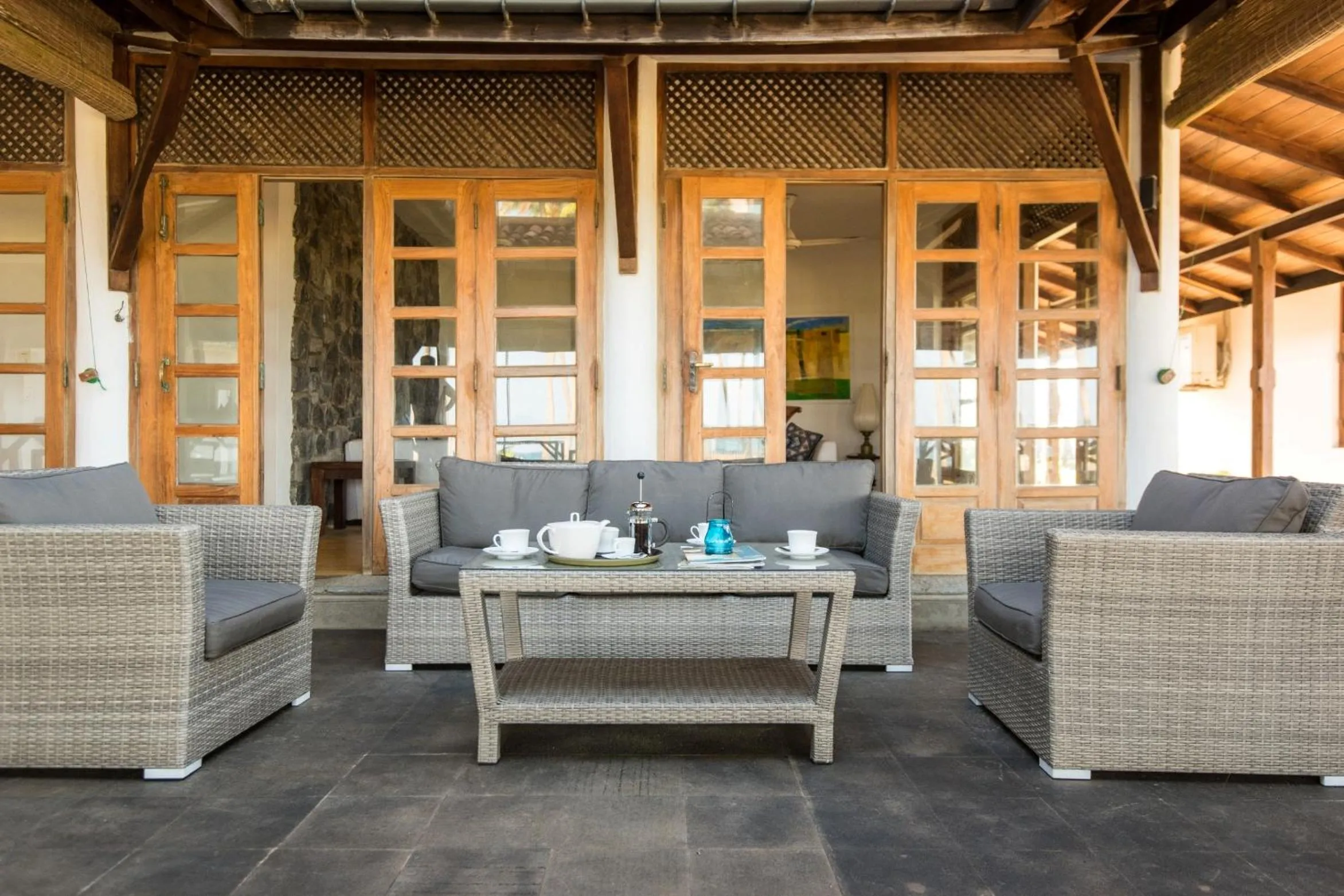 Patio in Jetwing Kottukal Beach House