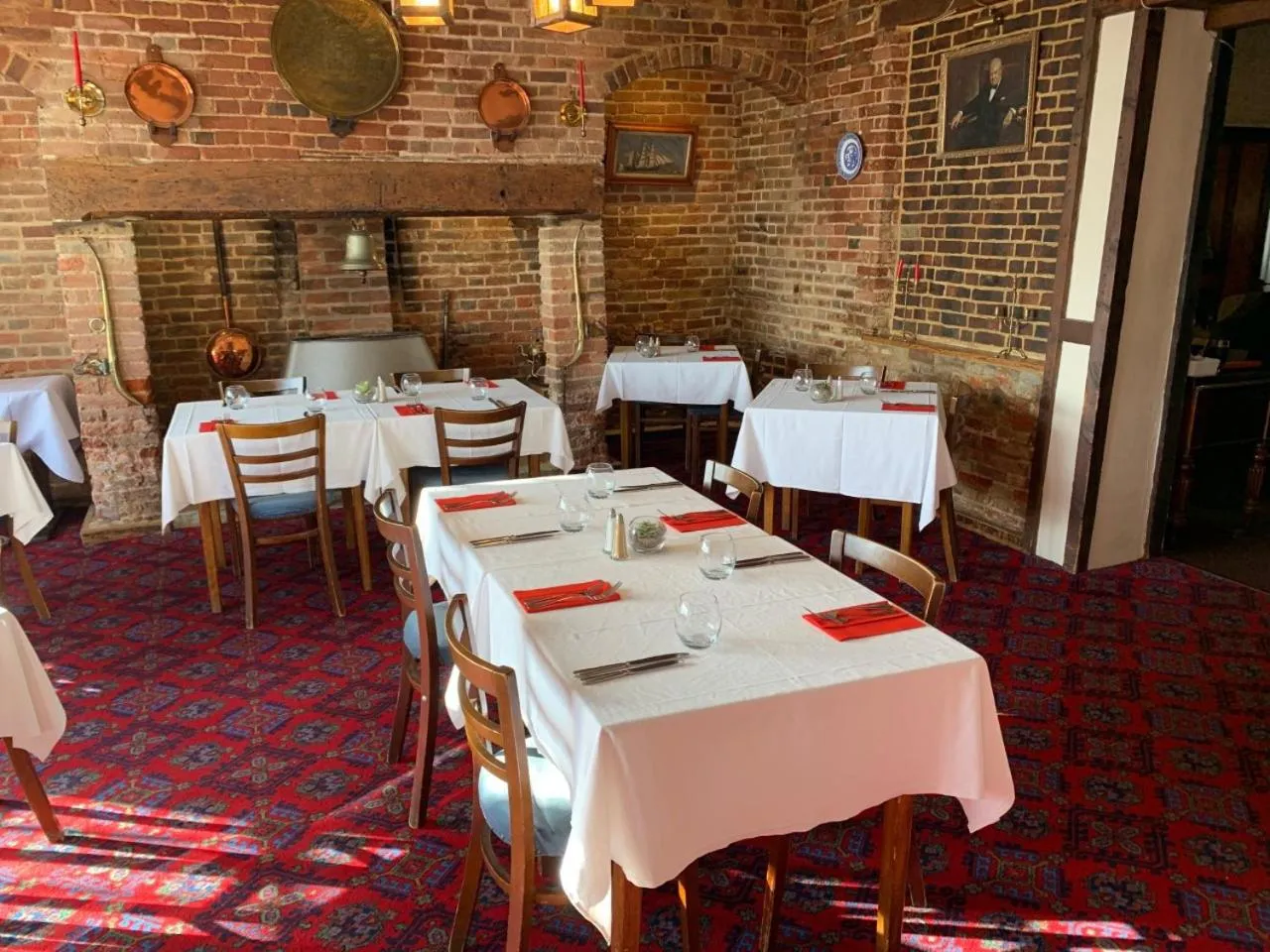 Dining area in Ye Olde White Harte Hotel
