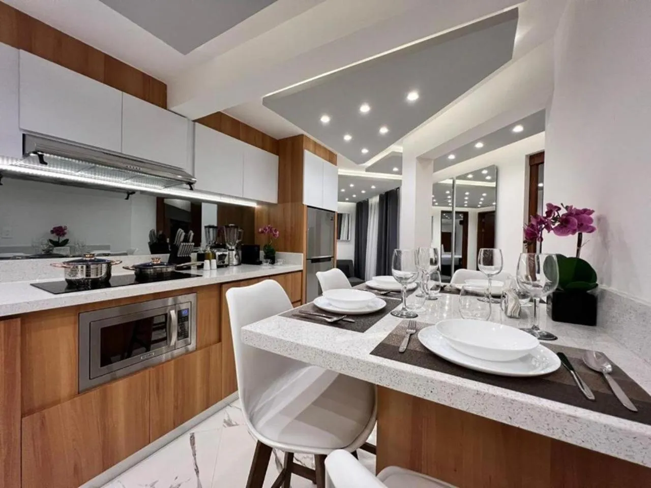 Kitchen or kitchenette in Seven Boutique Apartments Cancún