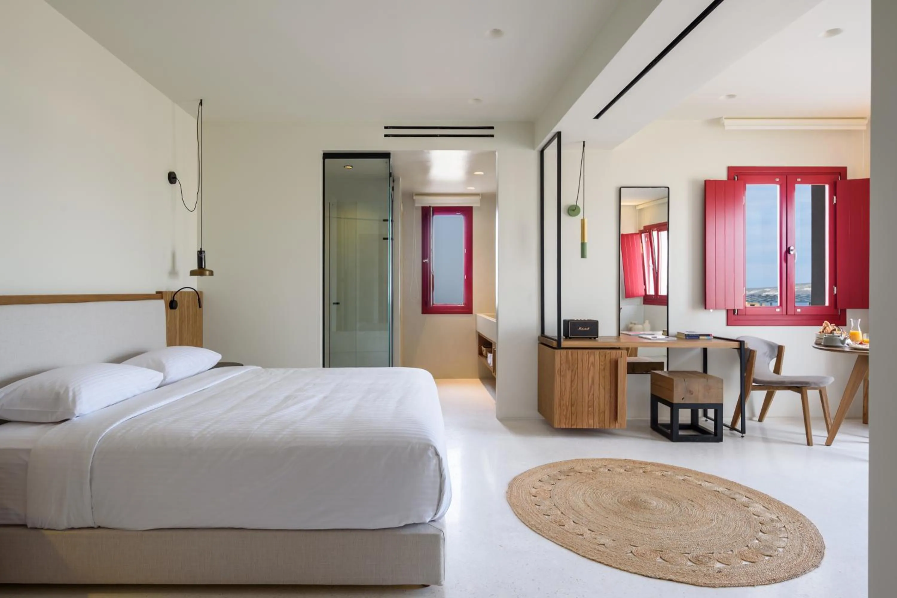 Shower, Bed in Potnia Theron Suites