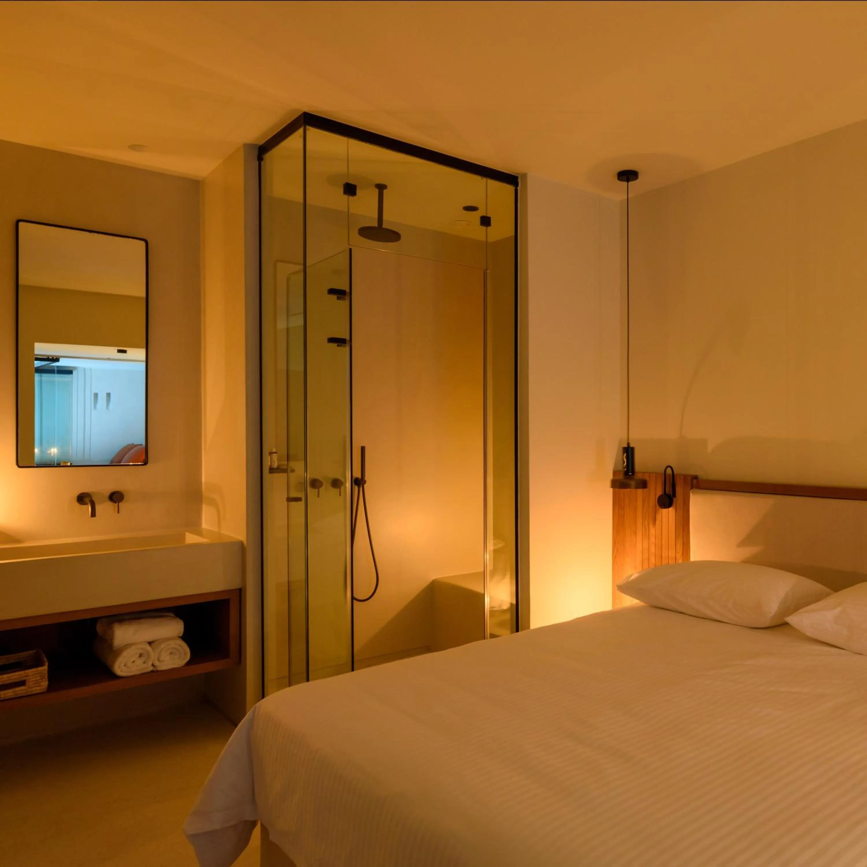 Shower, Bed in Potnia Theron Suites