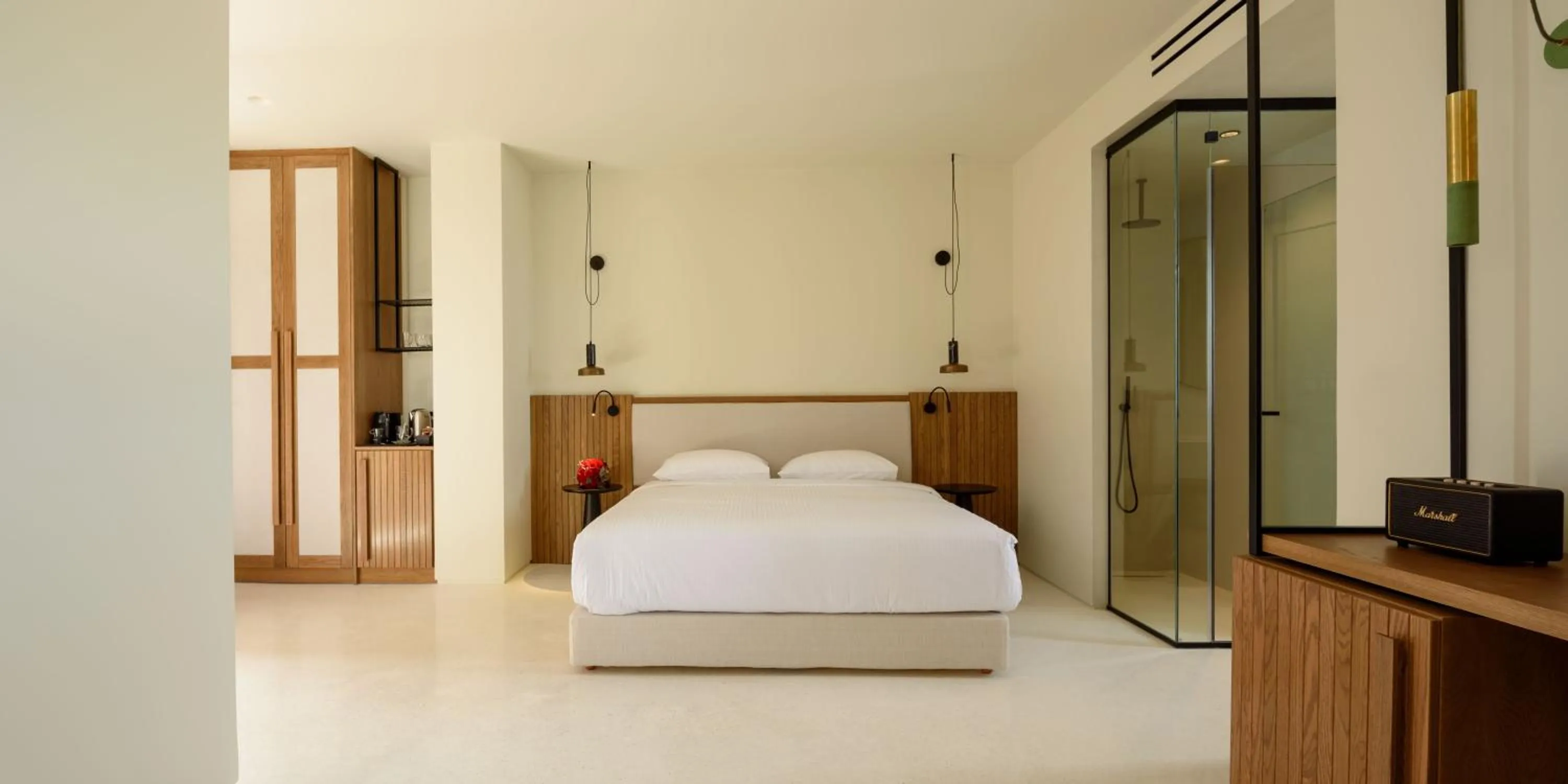 Shower, Bed in Potnia Theron Suites