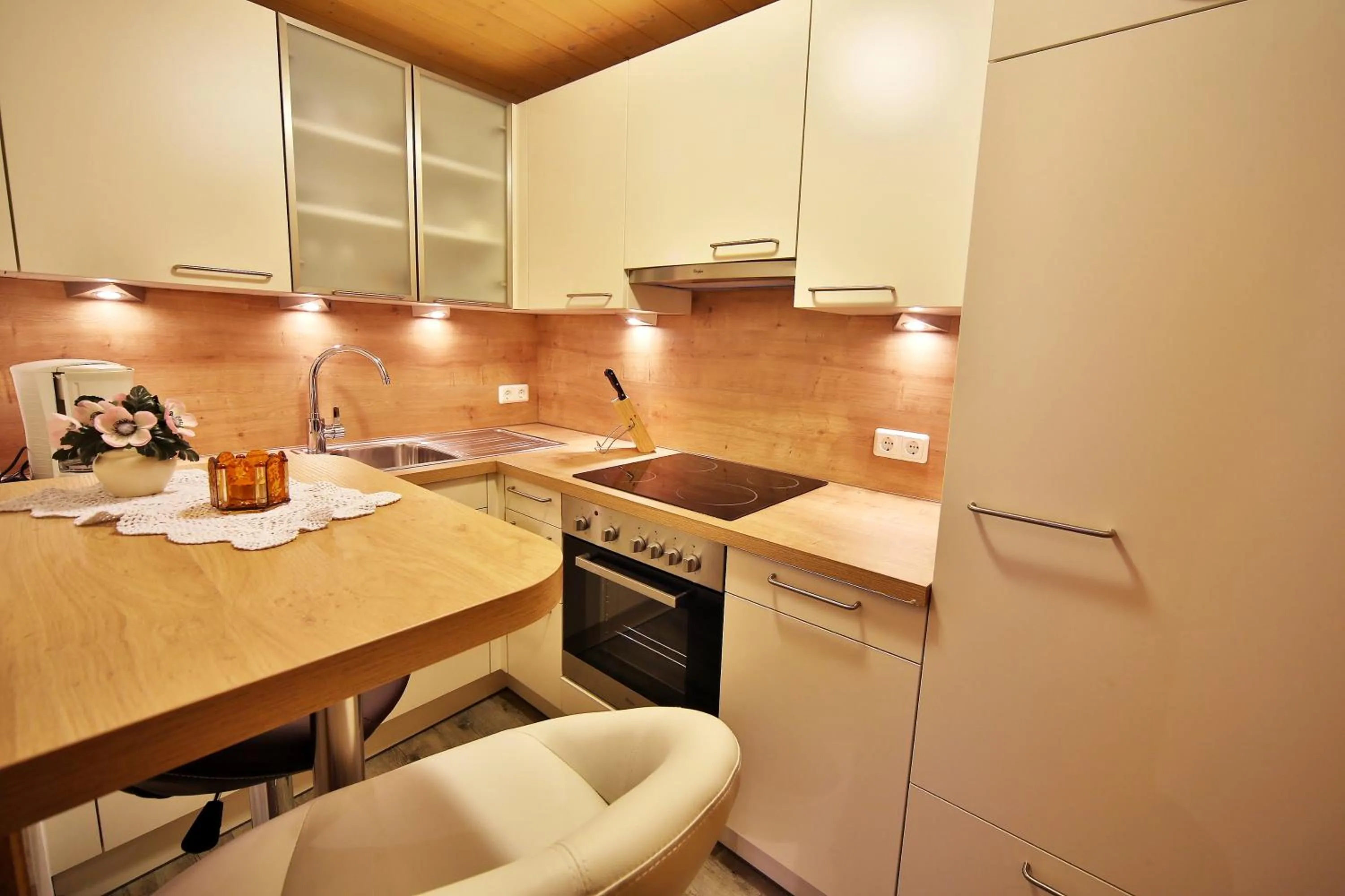 Kitchen or kitchenette in Frühstückspension Jagdhof