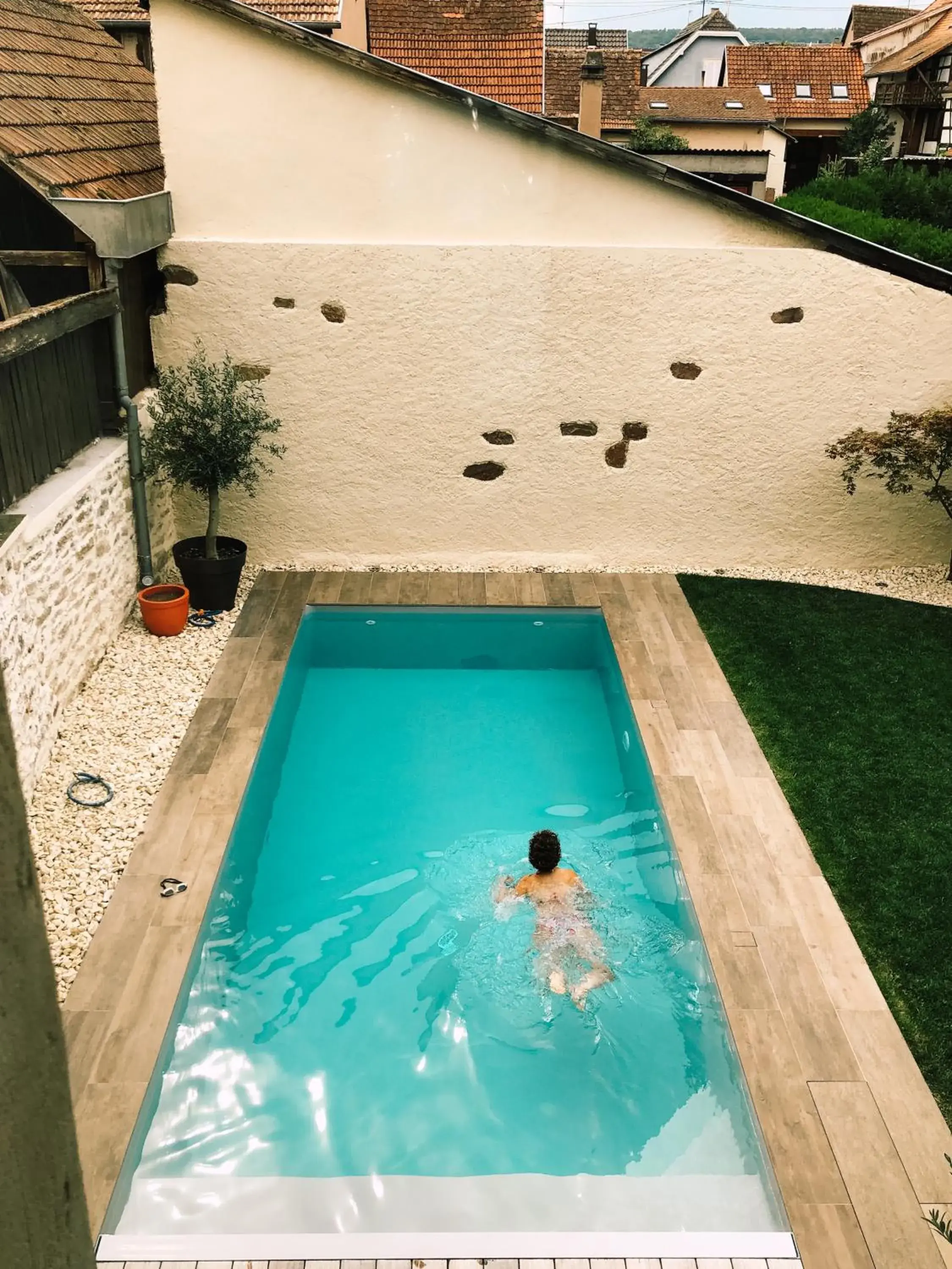 Pool View in Maison d'hôtes La Rose d'Alsace