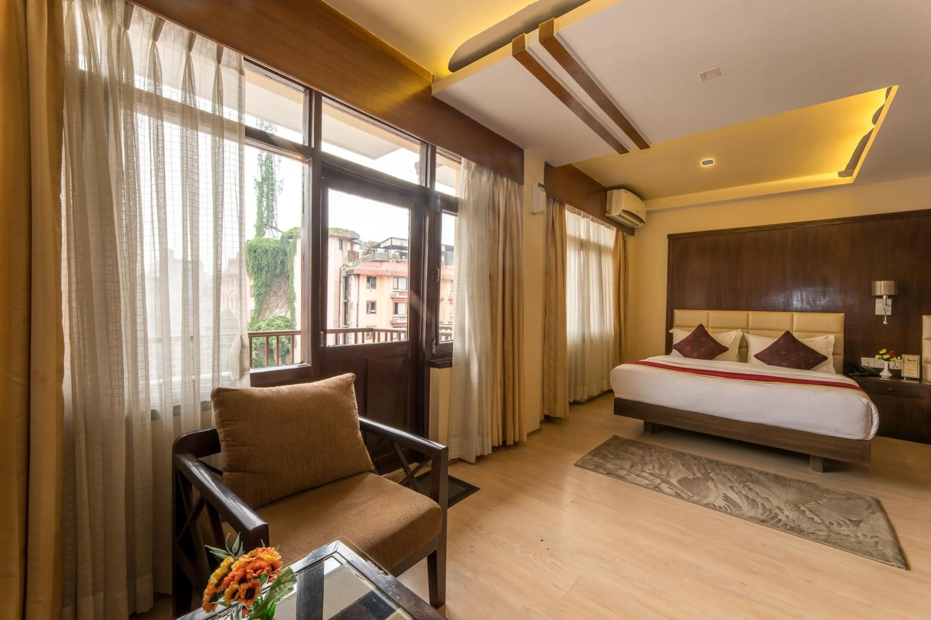 Seating area, Bed in Hotel Thamel
