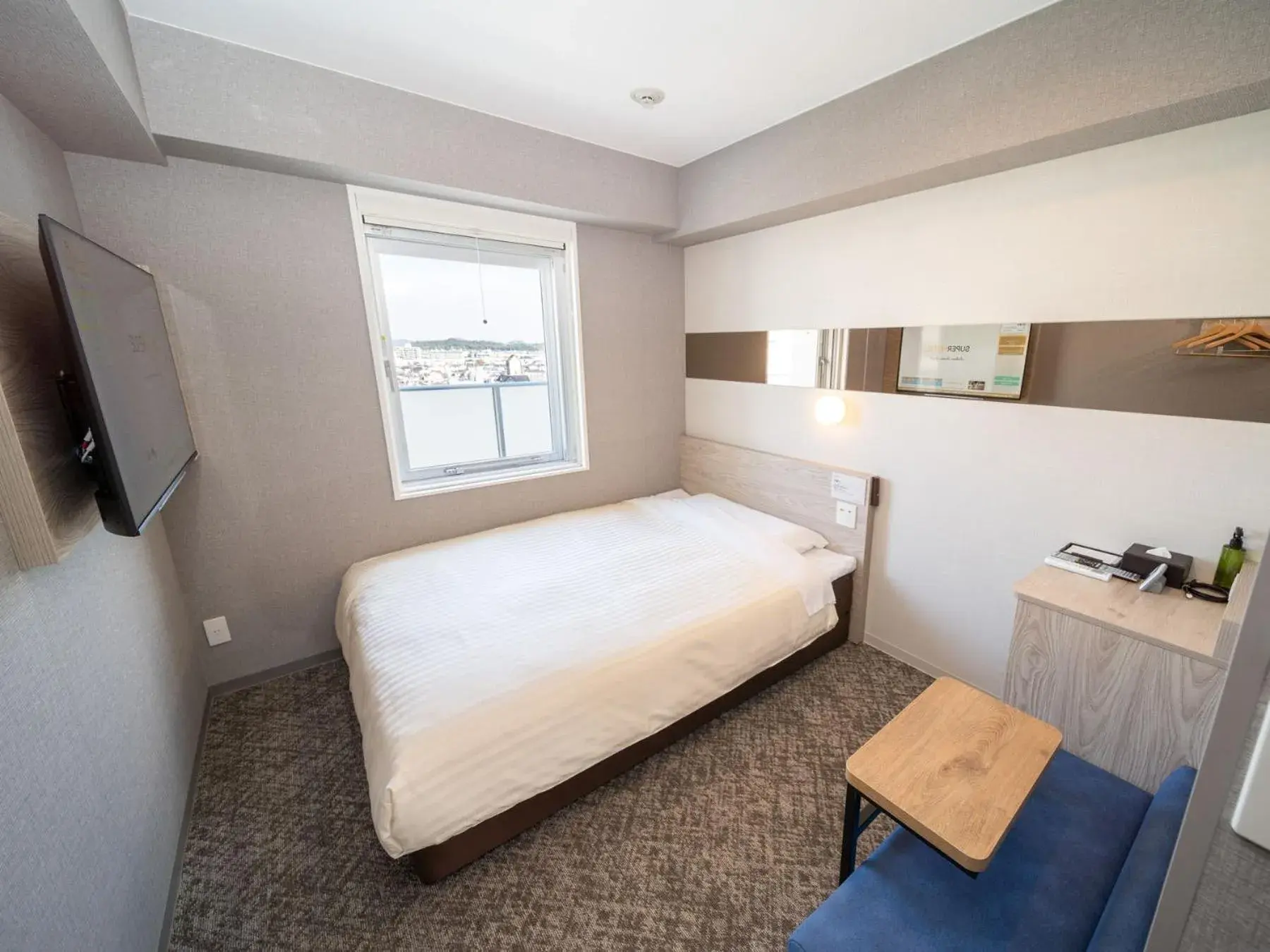 Bed in Super Hotel Mitazono Sendai Airport Bed in Super Hotel Mitazono Sendai Airport