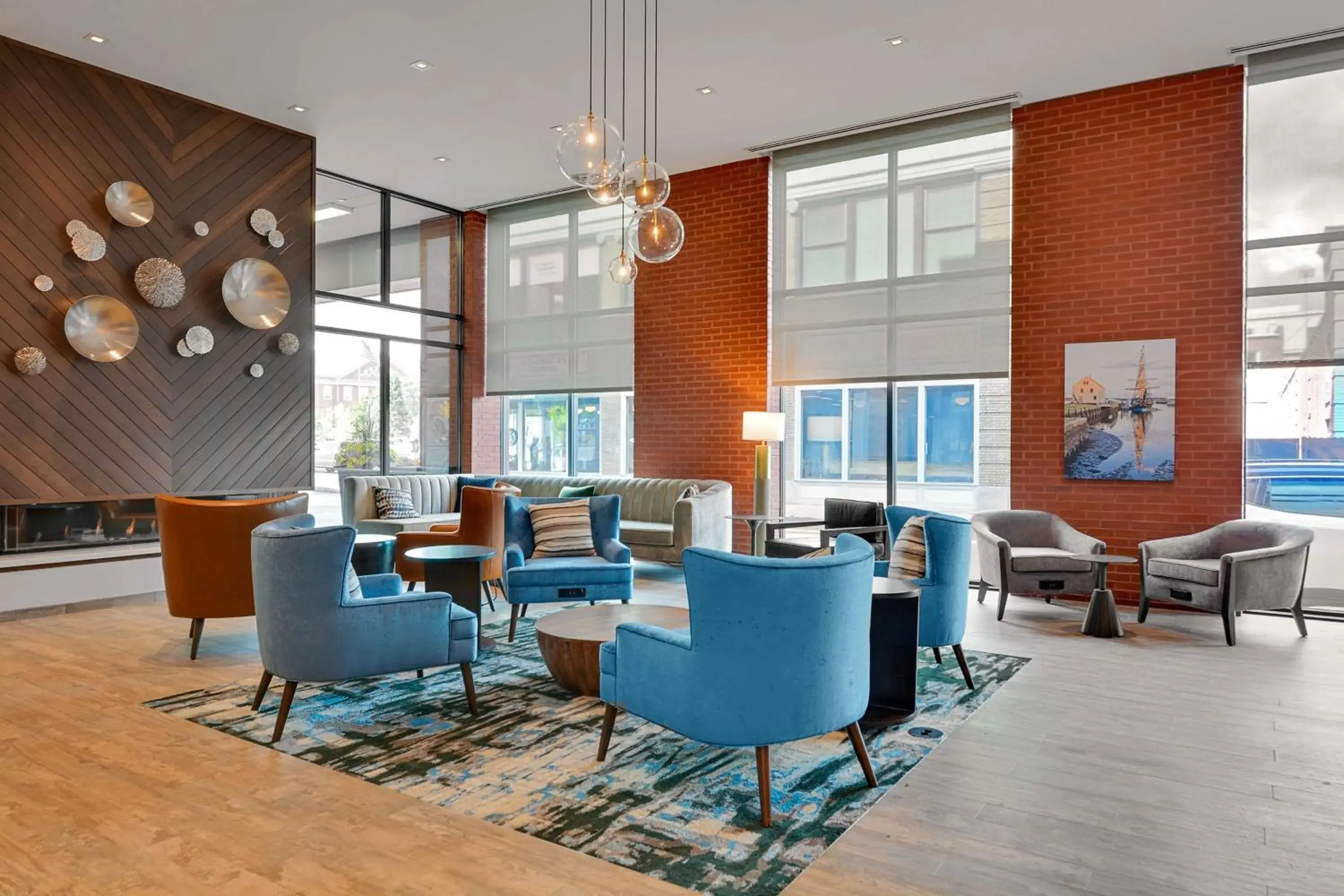 Lobby or reception in Hampton Inn Salem, Ma Lobby or reception in Hampton Inn Salem, Ma