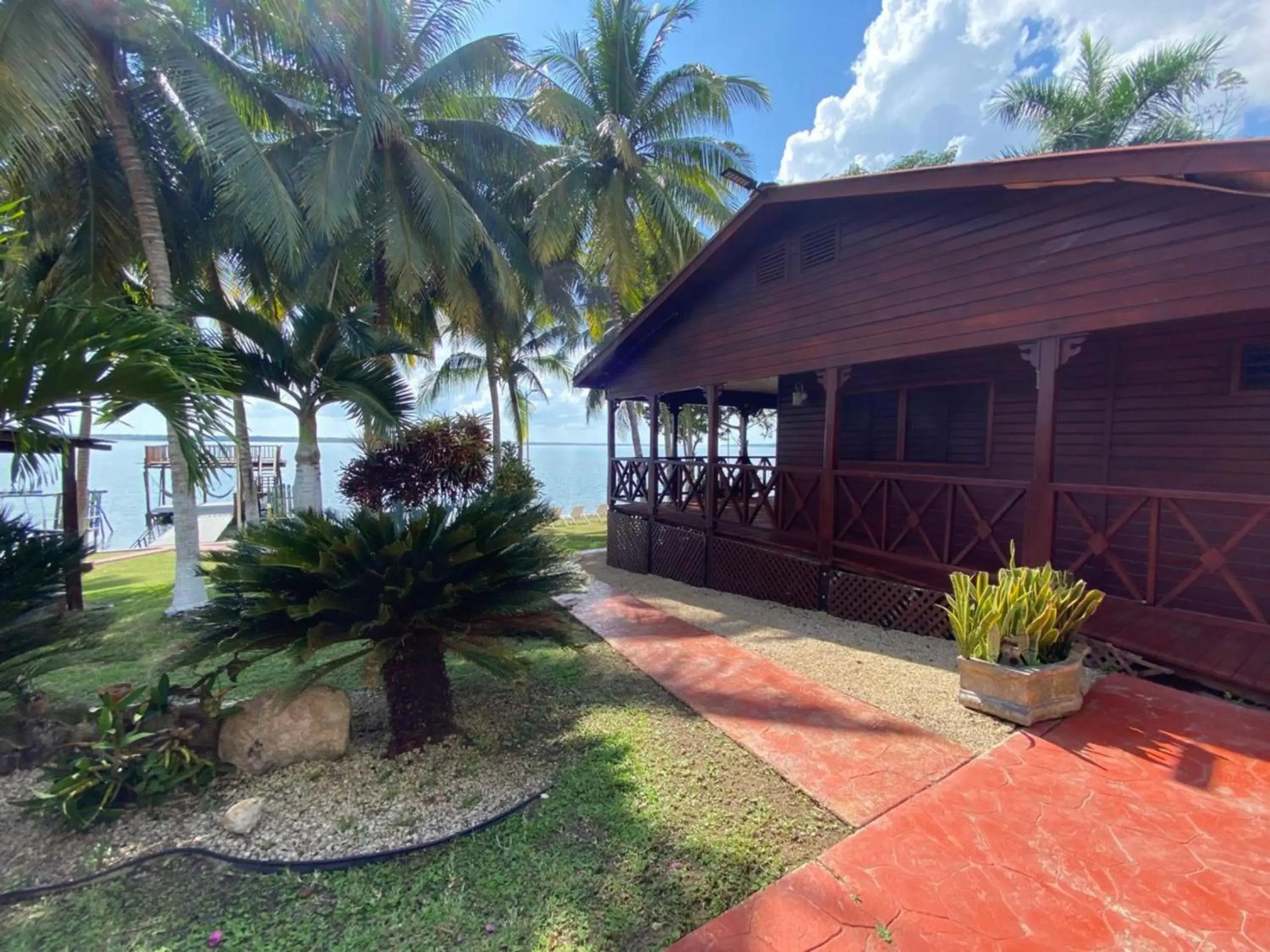 Garden in Coras Place Bacalar Lagoon front Garden in Coras Place Bacalar Lagoon front