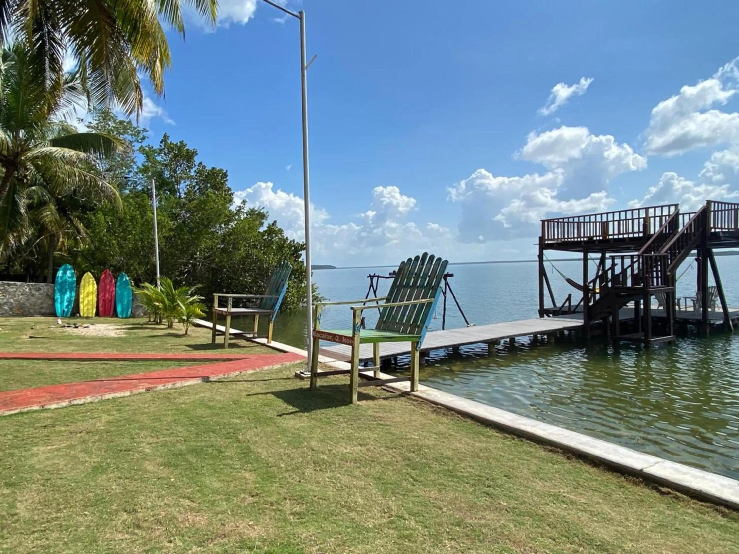 Lake view in Coras Place Bacalar Lagoon front