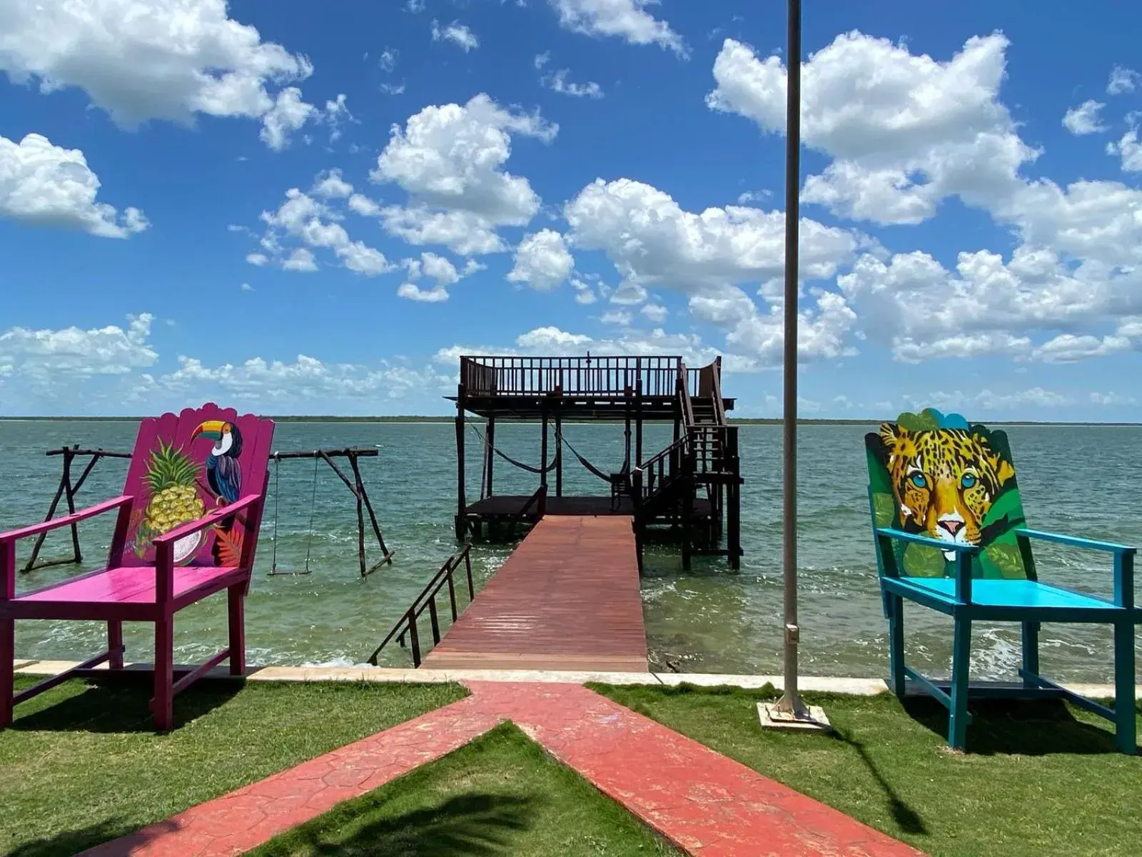 Lake view in Coras Place Bacalar Lagoon front Lake view in Coras Place Bacalar Lagoon front
