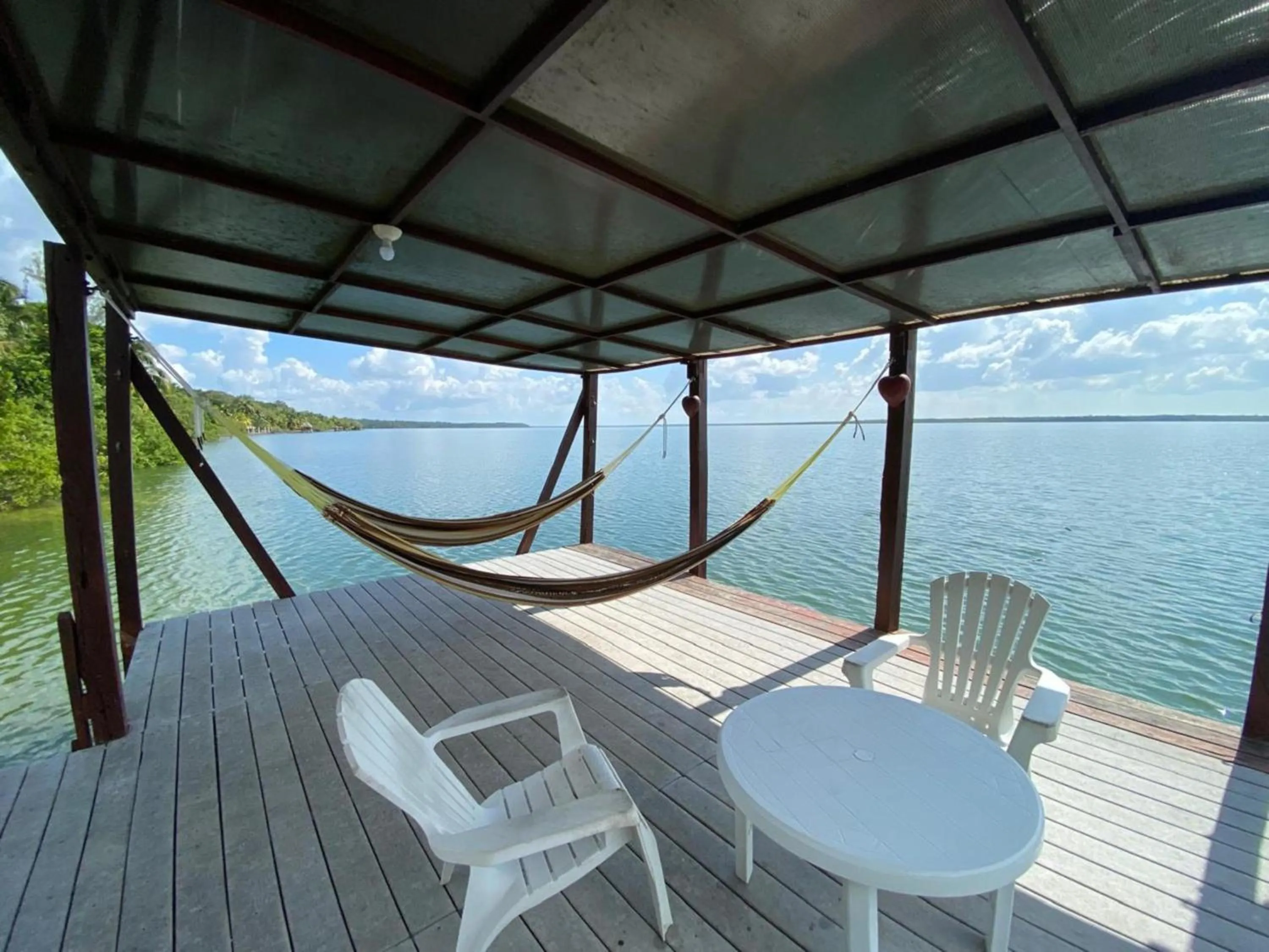 Balcony/Terrace in Coras Place Bacalar Lagoon front