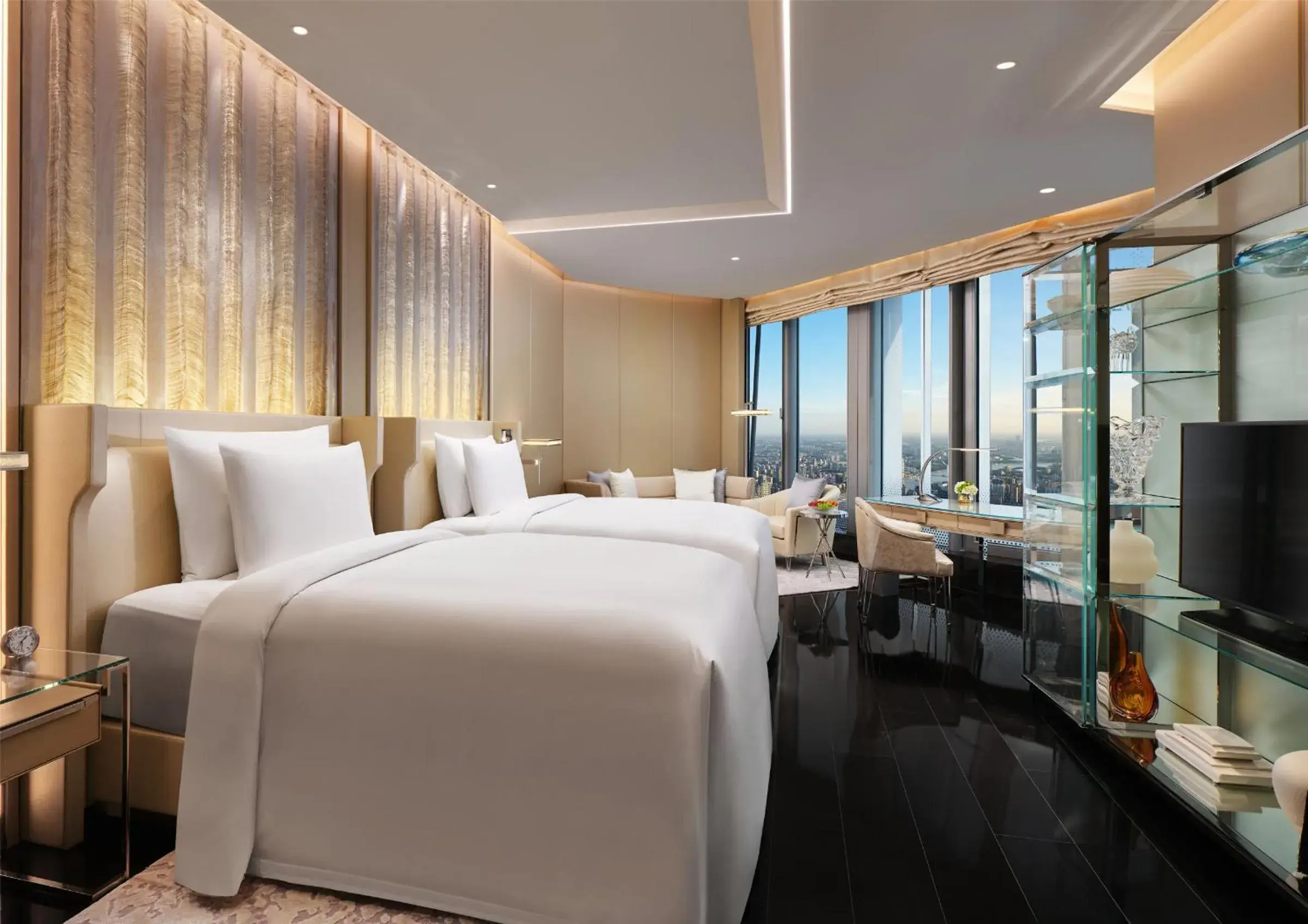 Bedroom, Bed in J Hotel, Shanghai Tower - Above All Else, Overlooking the Bund Bedroom, Bed in J Hotel, Shanghai Tower - Above All Else, Overlooking the Bund