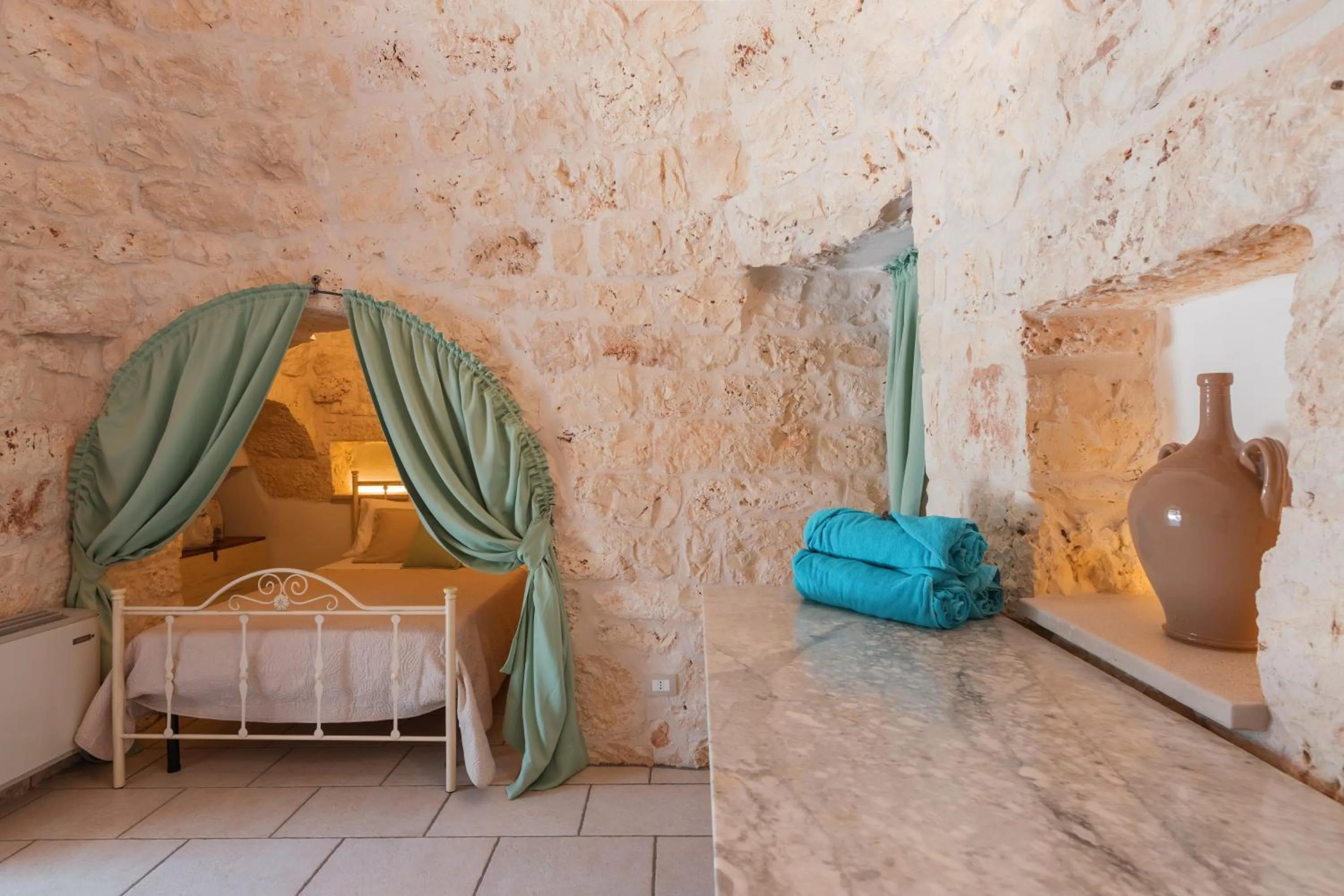 Bed in Trulli Olea with Pool