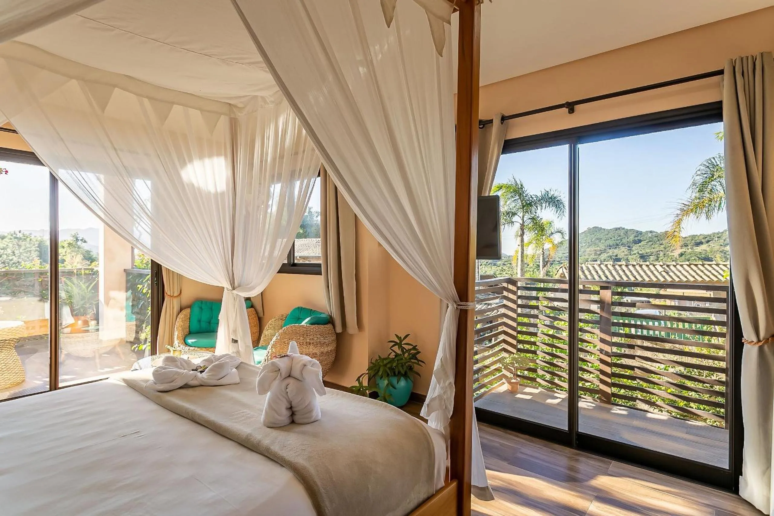 Bedroom, Bed in Shiva Boutique Hotel - Praia do Rosa