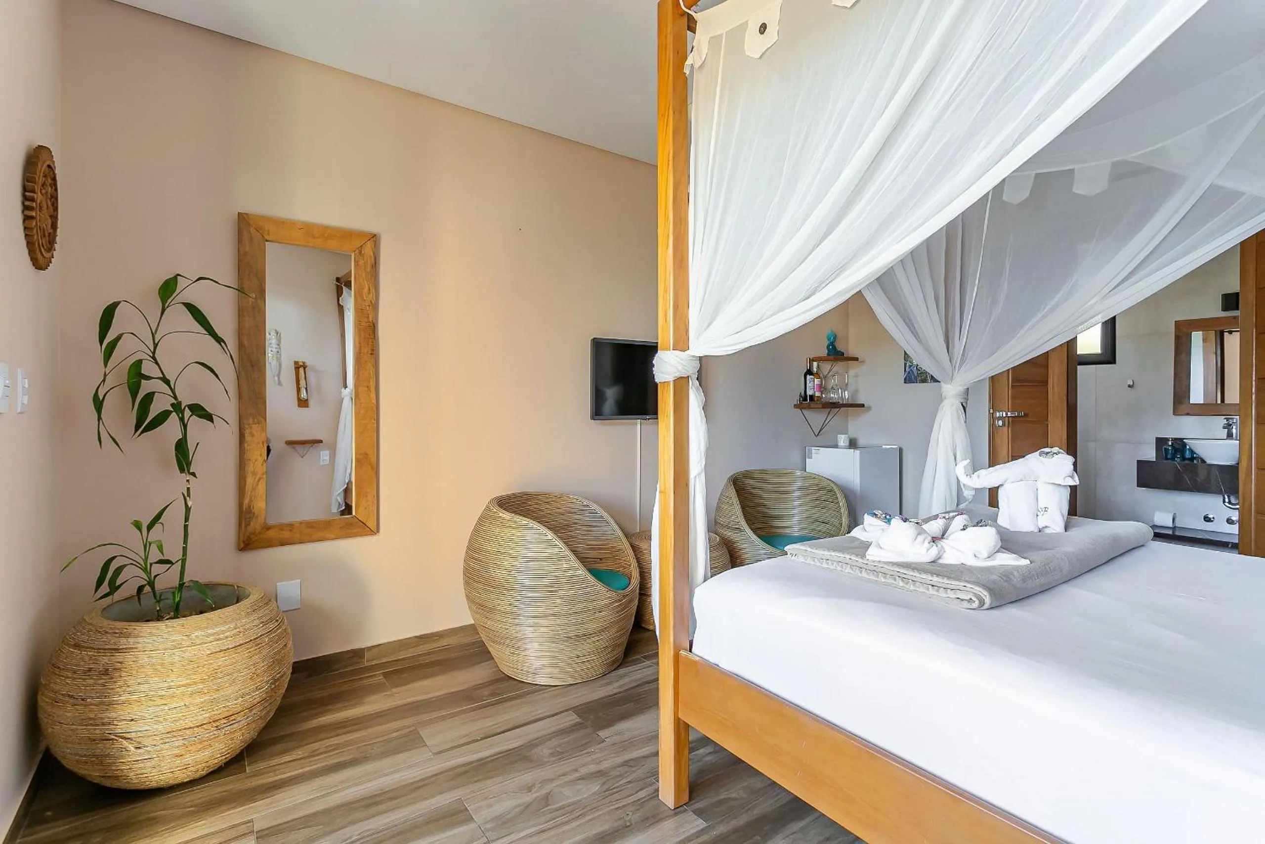 Bedroom, Bed in Shiva Boutique Hotel - Praia do Rosa