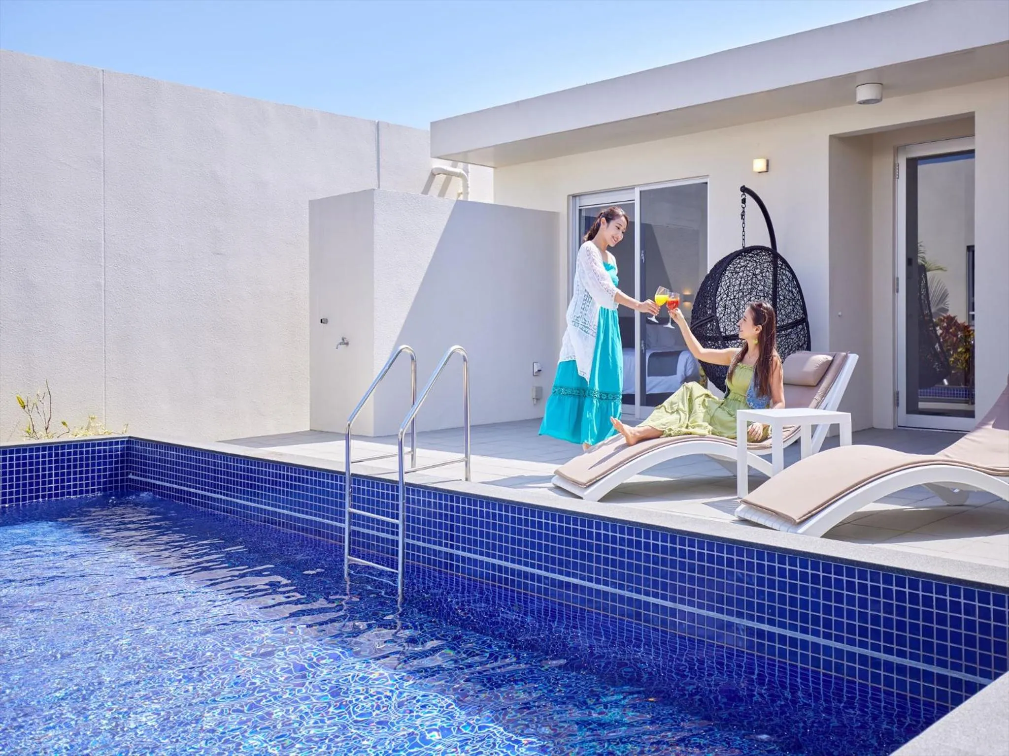 Pool view in The Pool & Sauna Villa MOTOBU