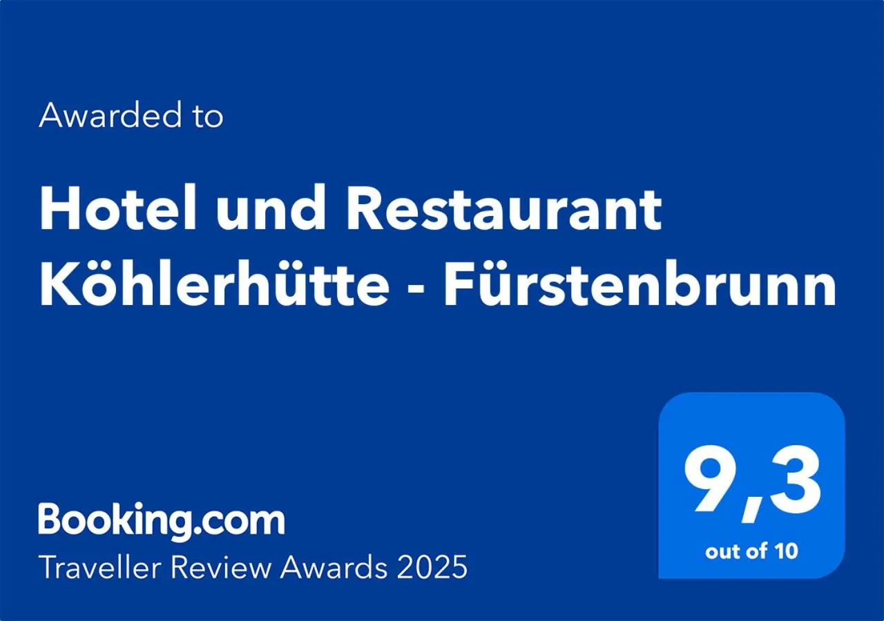 Certificate/Award in Hotel und Restaurant Köhlerhütte - Fürstenbrunn