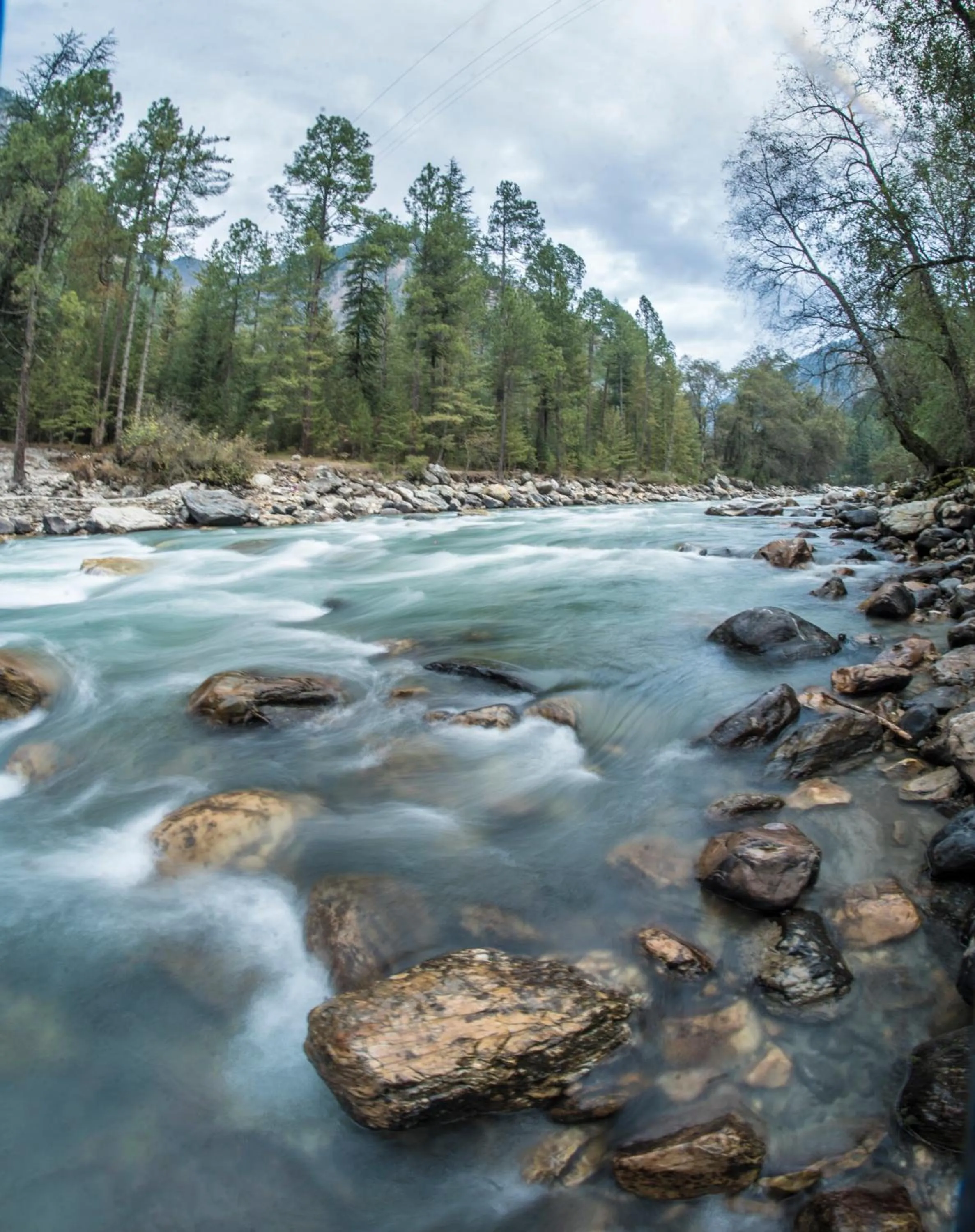 Natural landscape in Parvati Kuteer riverside resort